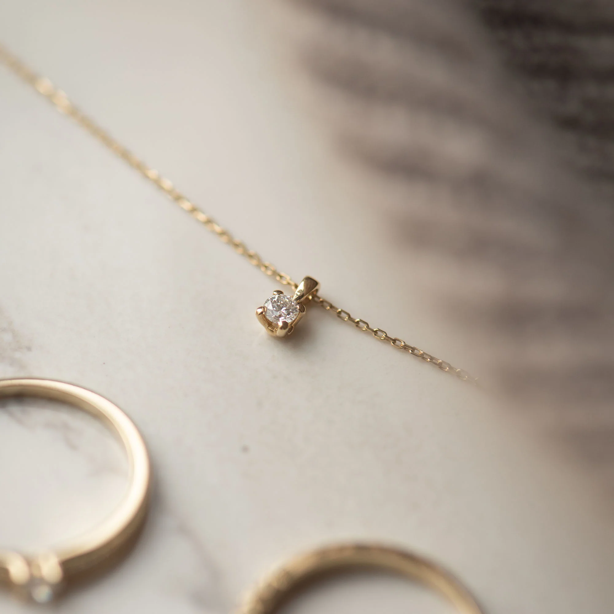 De la Paix Christine 14 karat gold necklace with diamond 0.10 carat - Image 5