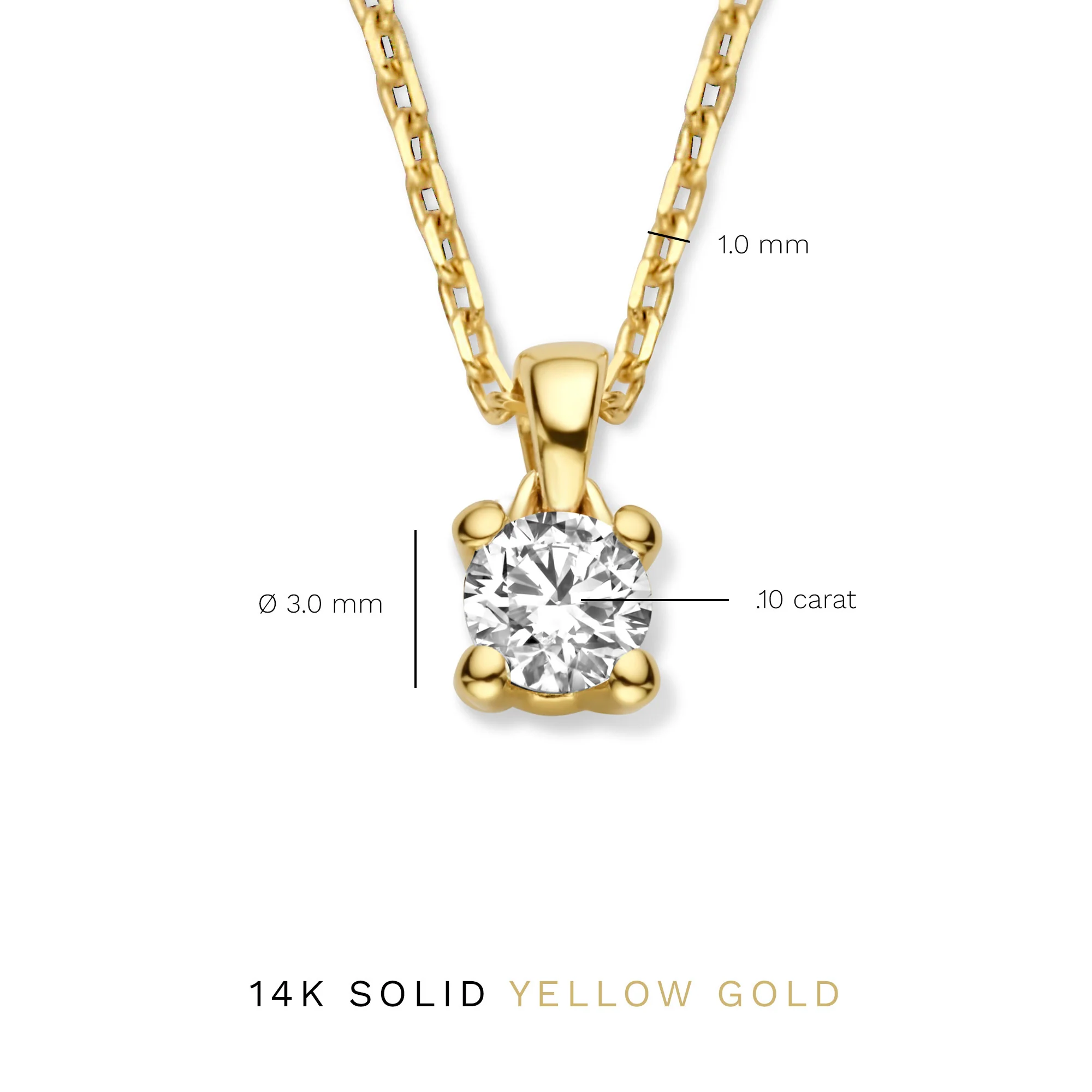 De la Paix Christine 14 karat gold necklace with diamond 0.10 carat - Image 9
