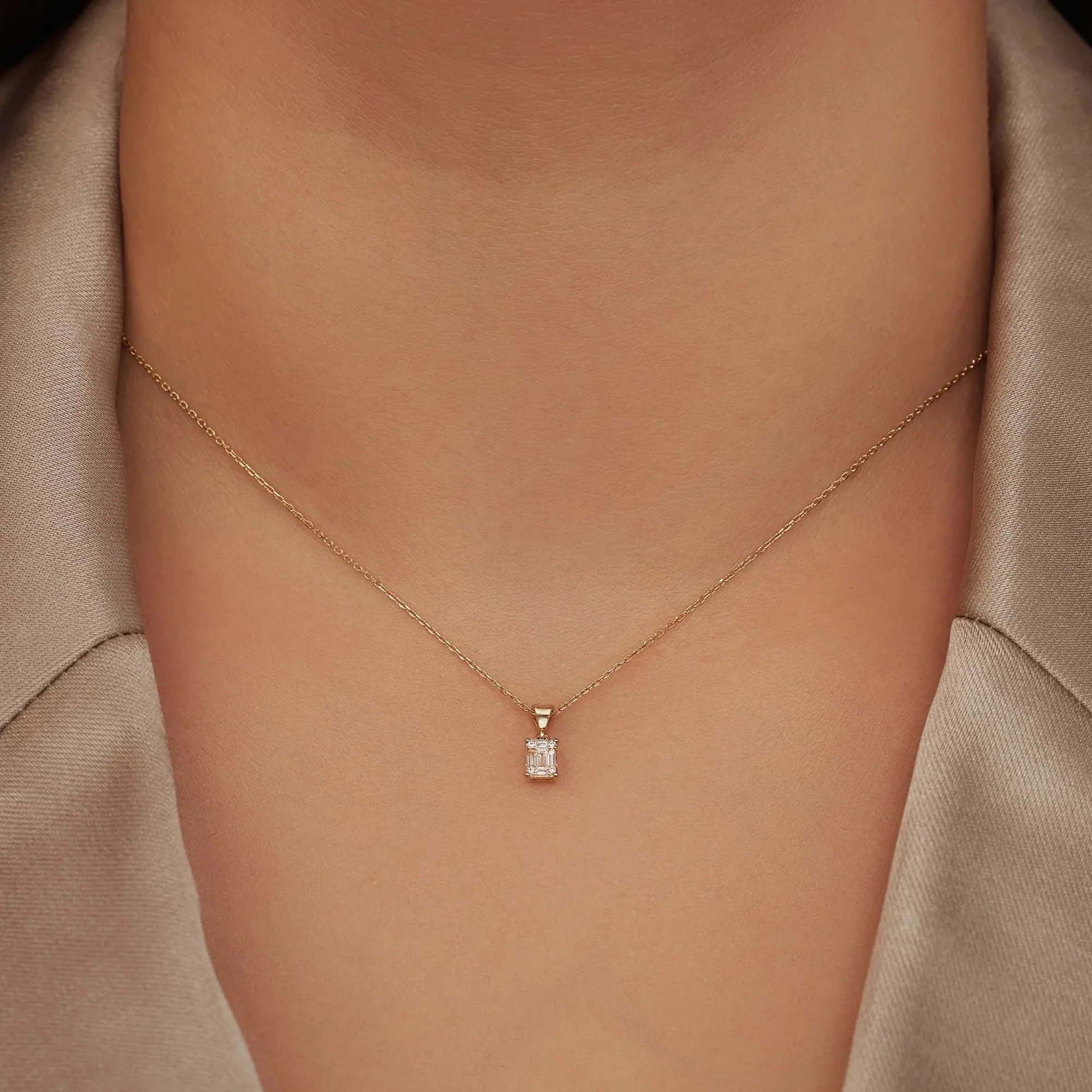 De la Paix Maxime 14 karat gold necklace with diamond 0.11 carat - Image 2