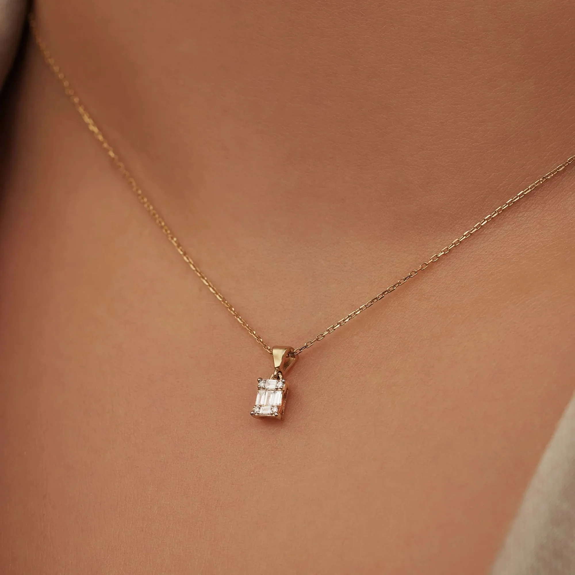 De la Paix Maxime 14 karat gold necklace with diamond 0.11 carat - Image 3