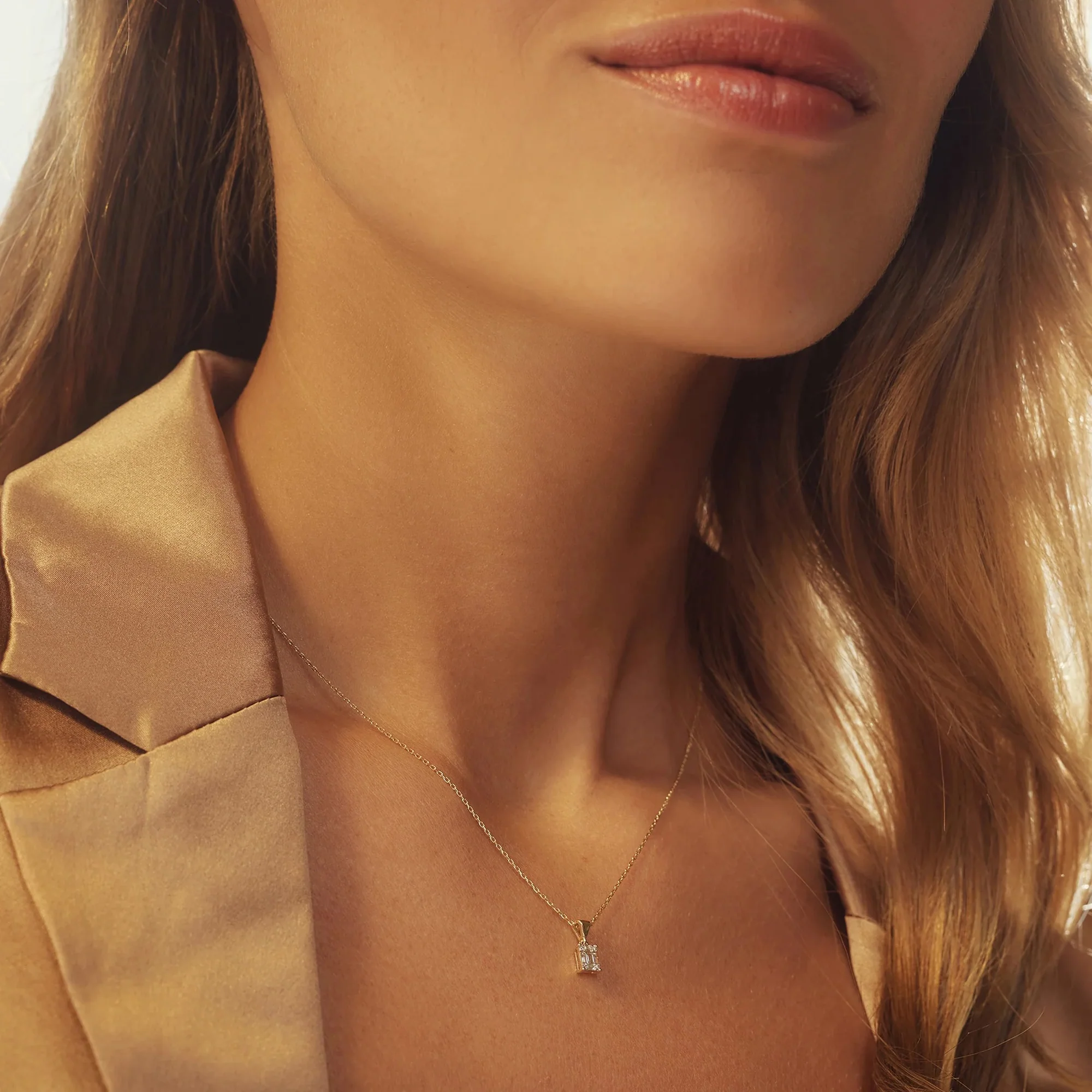 De la Paix Maxime 14 karat gold necklace with diamond 0.11 carat - Image 4
