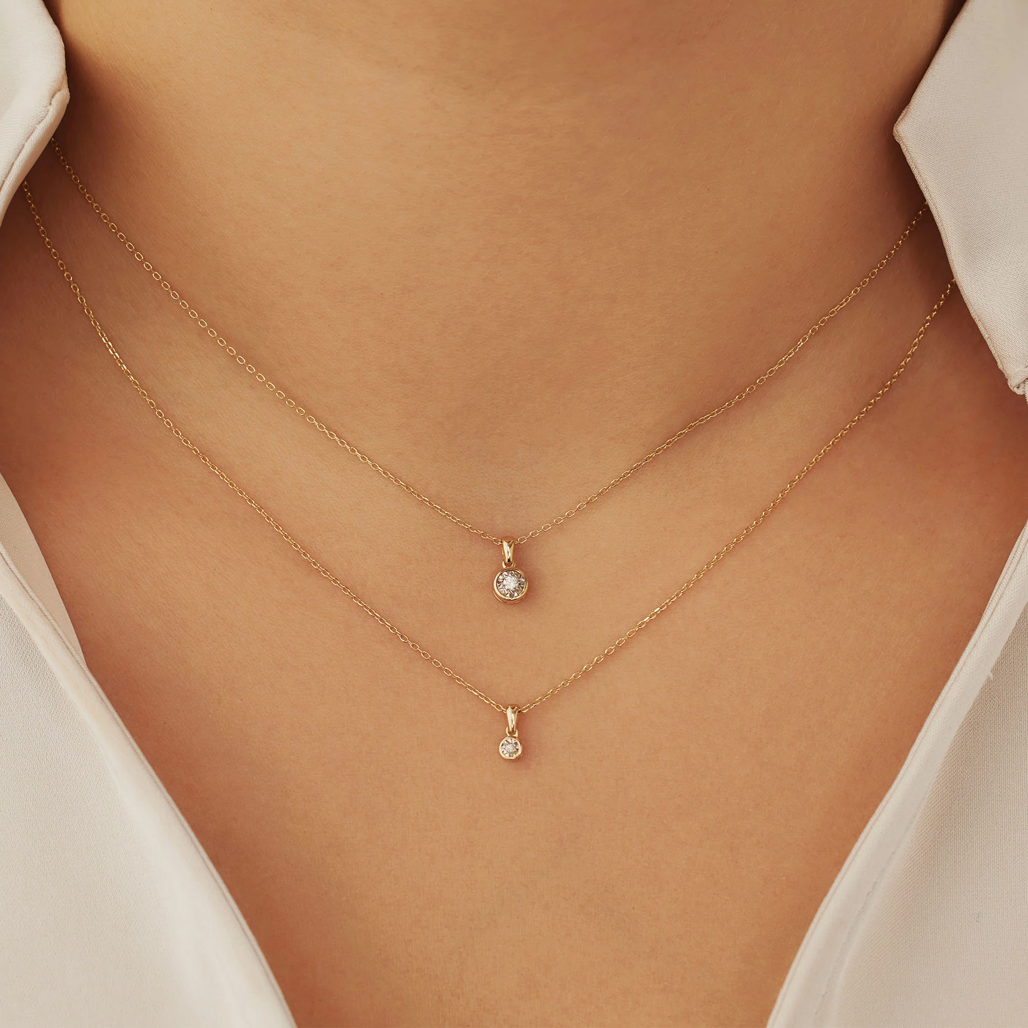 De la Paix Inaya 14 karat gold necklace with diamond 0.03 carat - Image 4