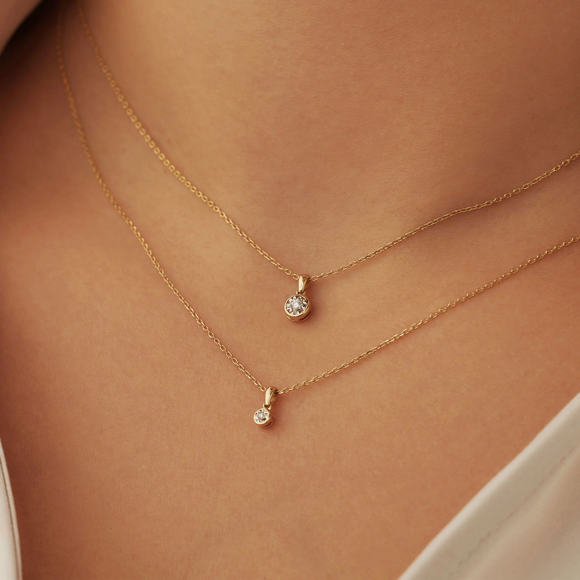De la Paix Inaya 14 karat gold necklace with diamond 0.03 carat - Image 5
