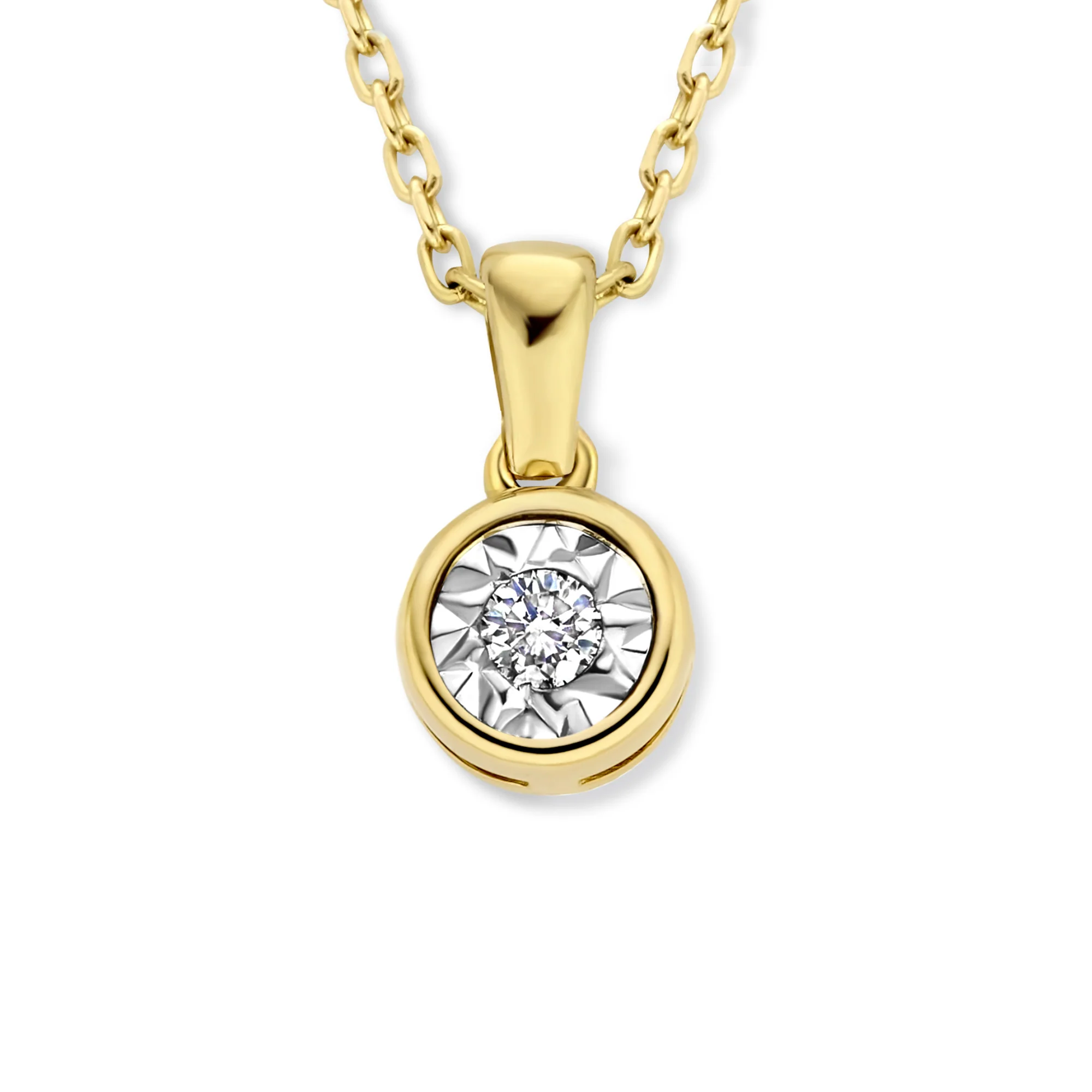 De la Paix Inaya 14 karat gold necklace with diamond 0.03 carat - Image 6