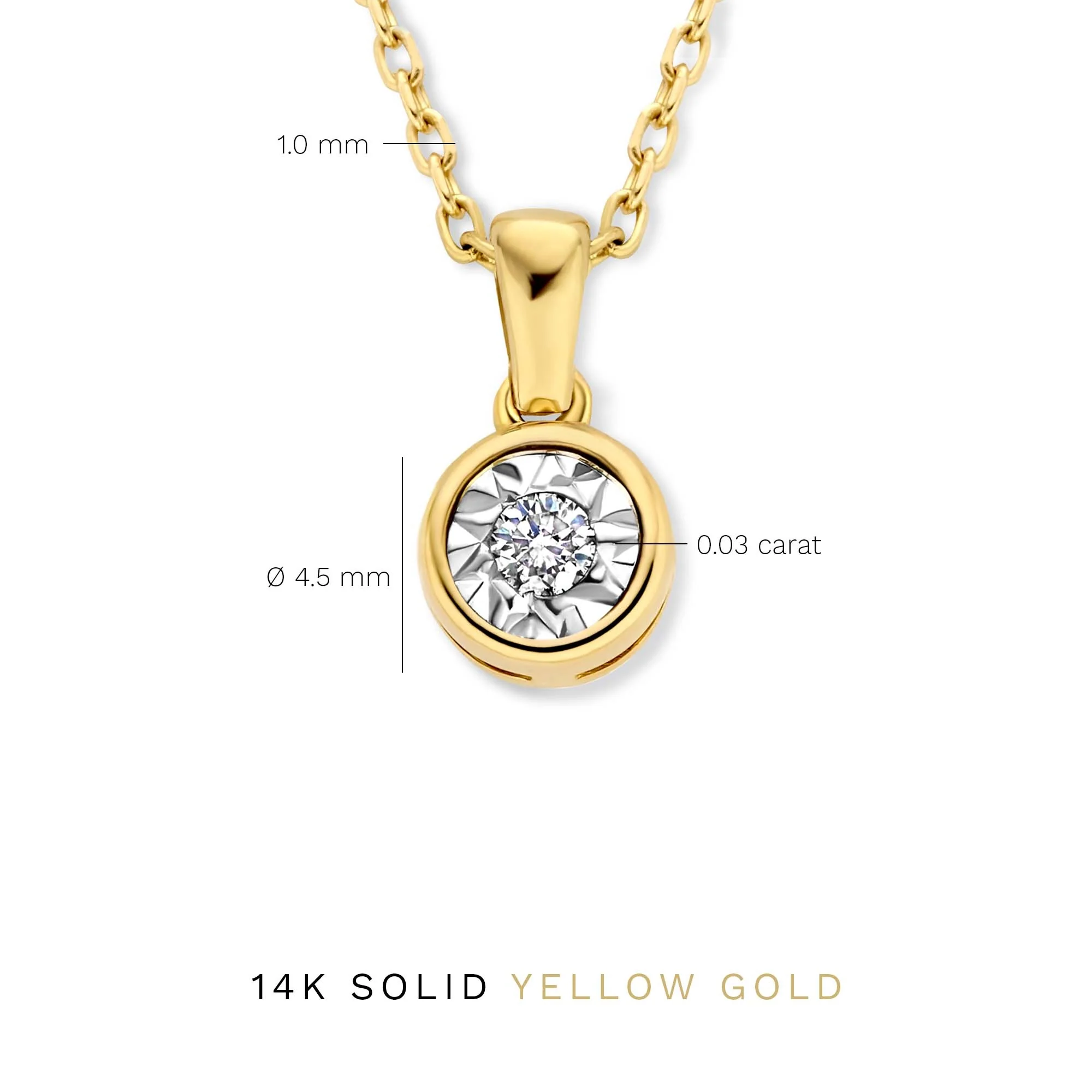 De la Paix Inaya 14 karat gold necklace with diamond 0.03 carat - Image 9