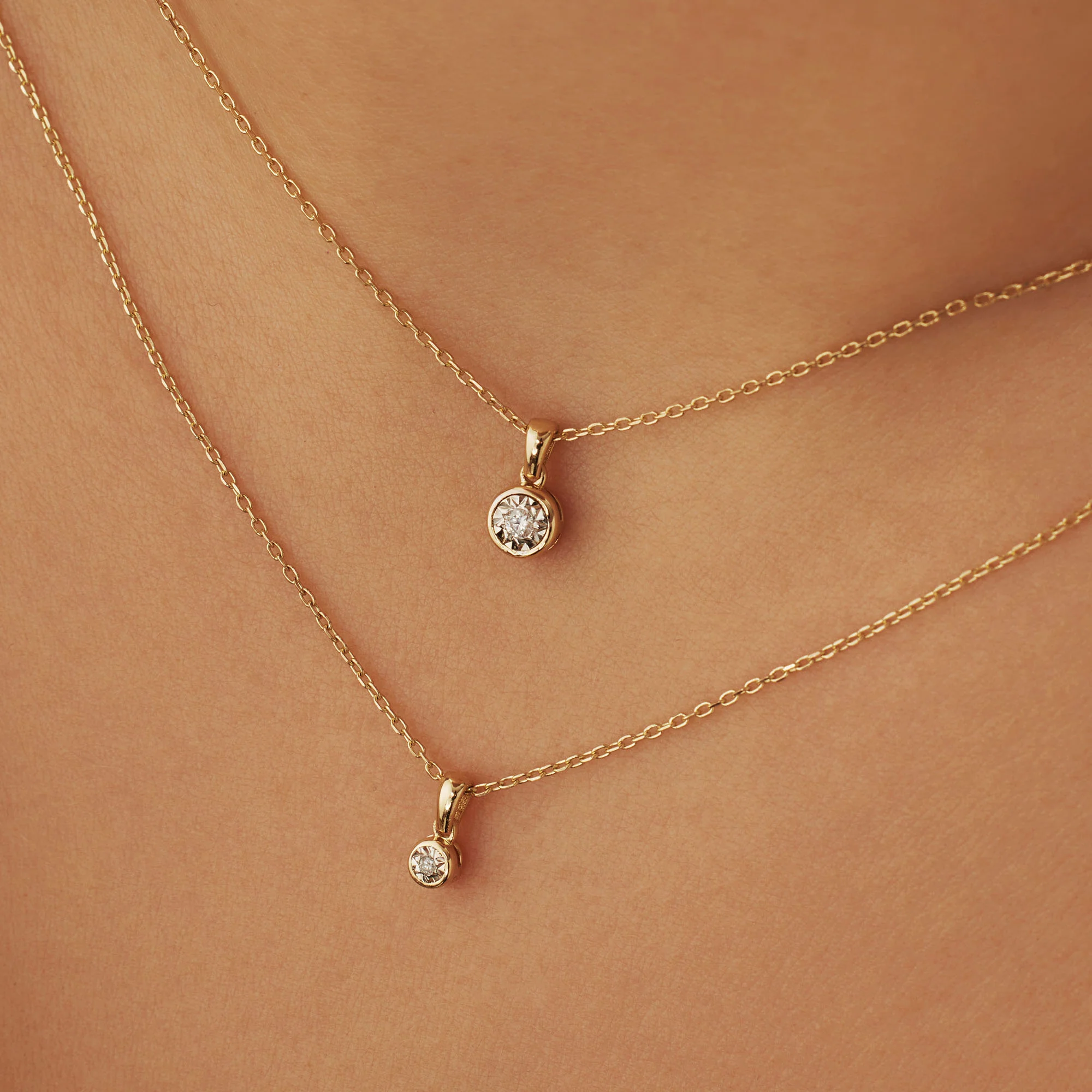 De la Paix Inaya 14 karat gold necklace with diamond 0.01 carat - Image 5