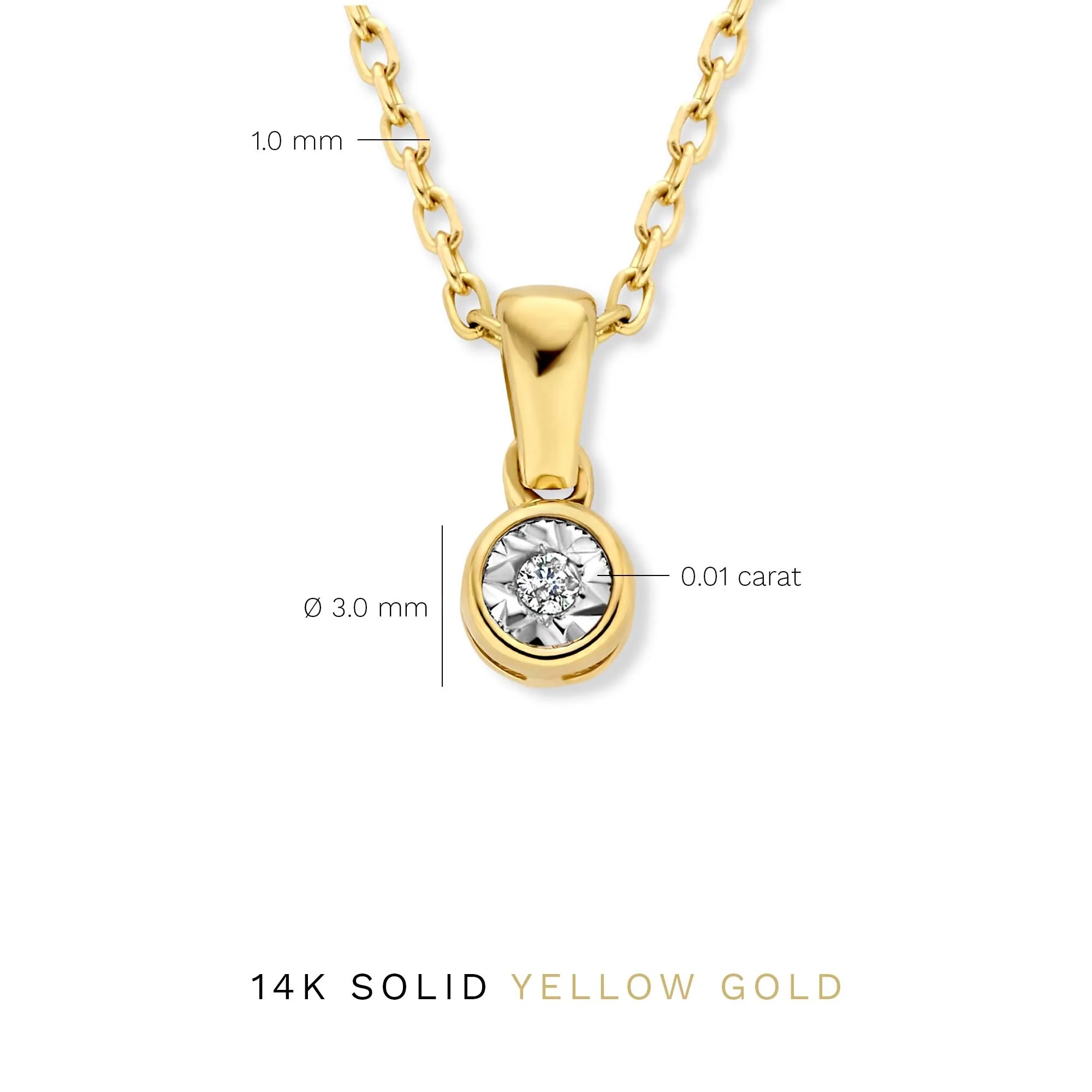 De la Paix Inaya 14 karat gold necklace with diamond 0.01 carat - Image 9