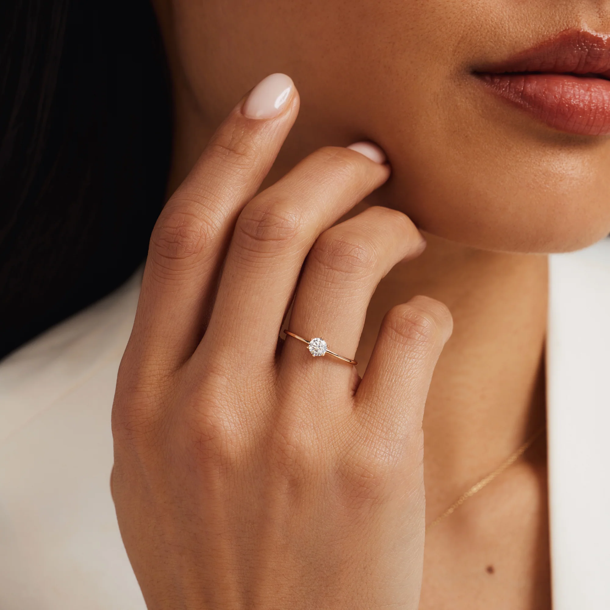 Le Marais Abelle 14 karat gold ring with zirconia stone - Image 3