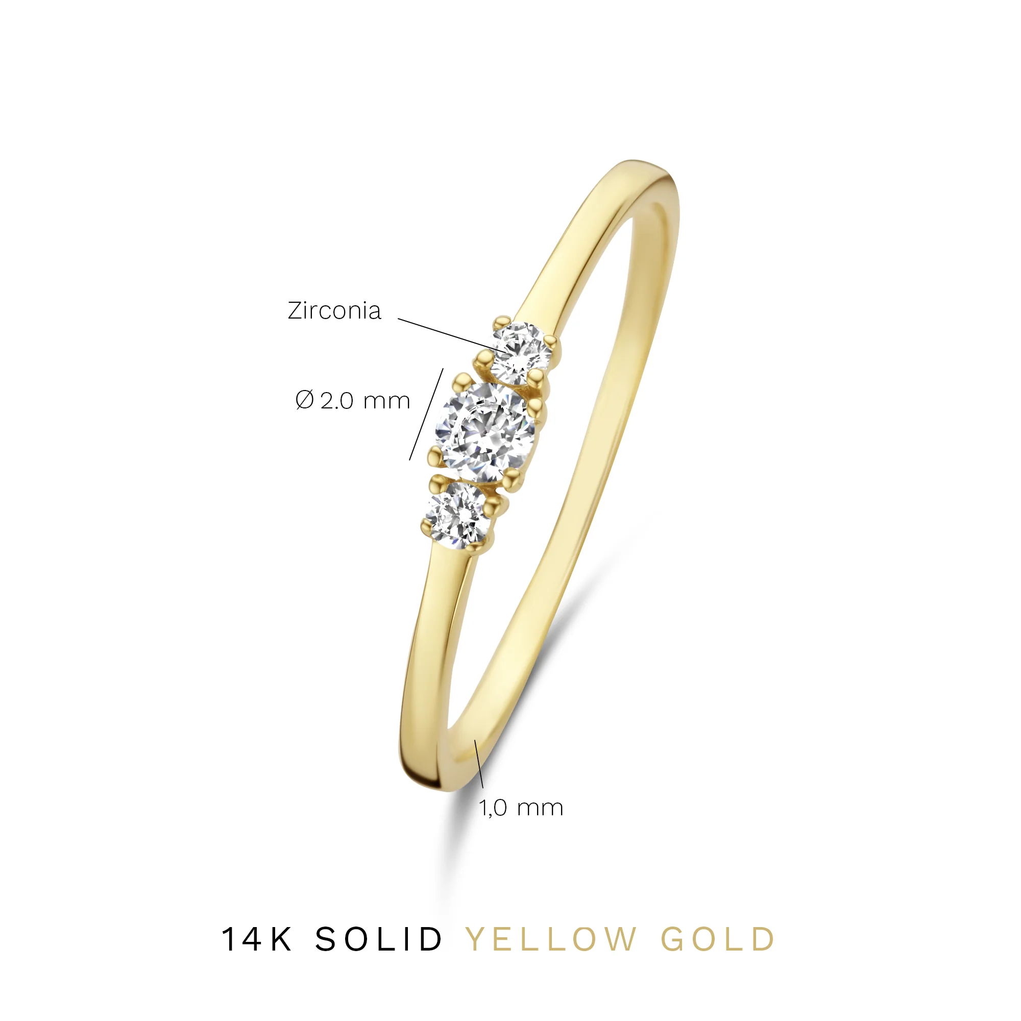 Rivoli Esmée 14 karat gold ring with zirconia stones - Image 6