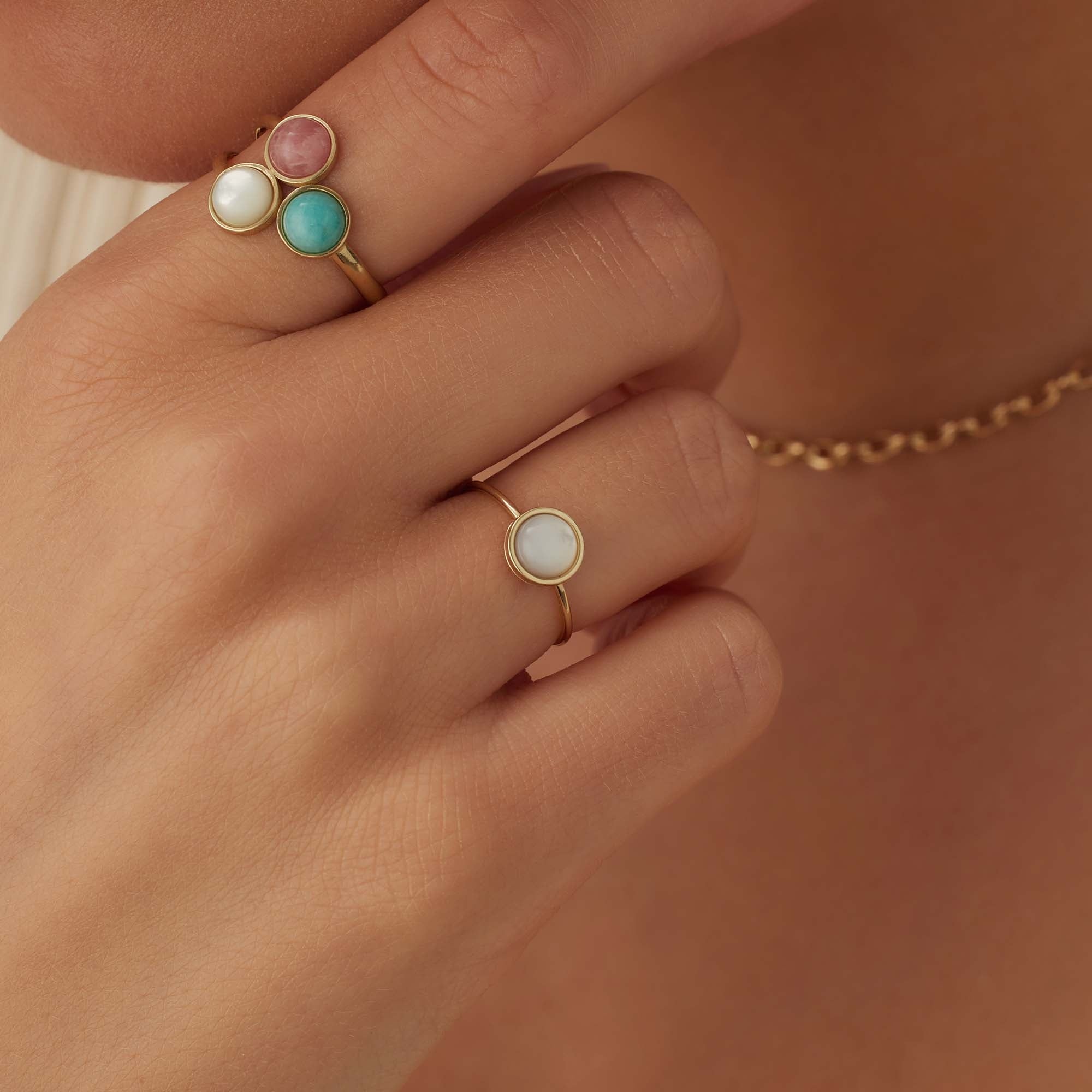 Belleville Cachet 14 karat gold ring with natural gemstones - Image 3