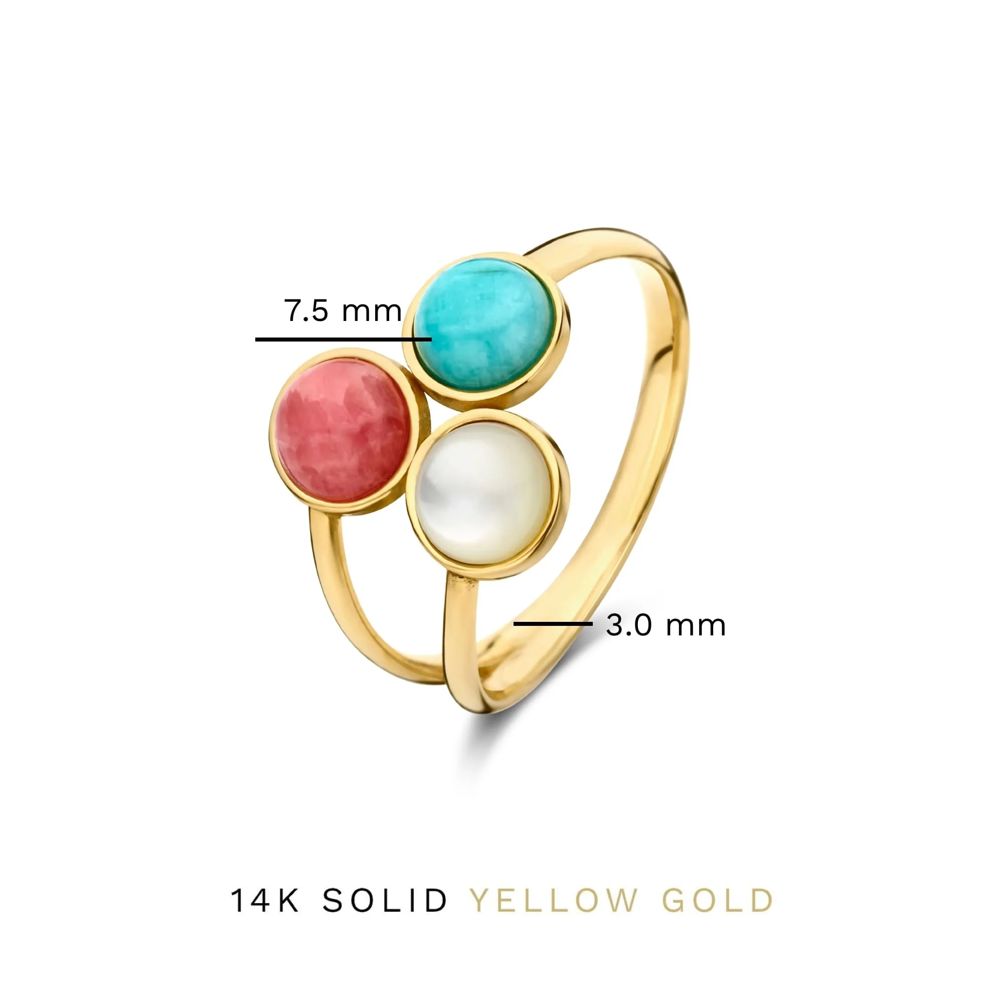 Belleville Cachet 14 karat gold ring with natural gemstones - Image 4