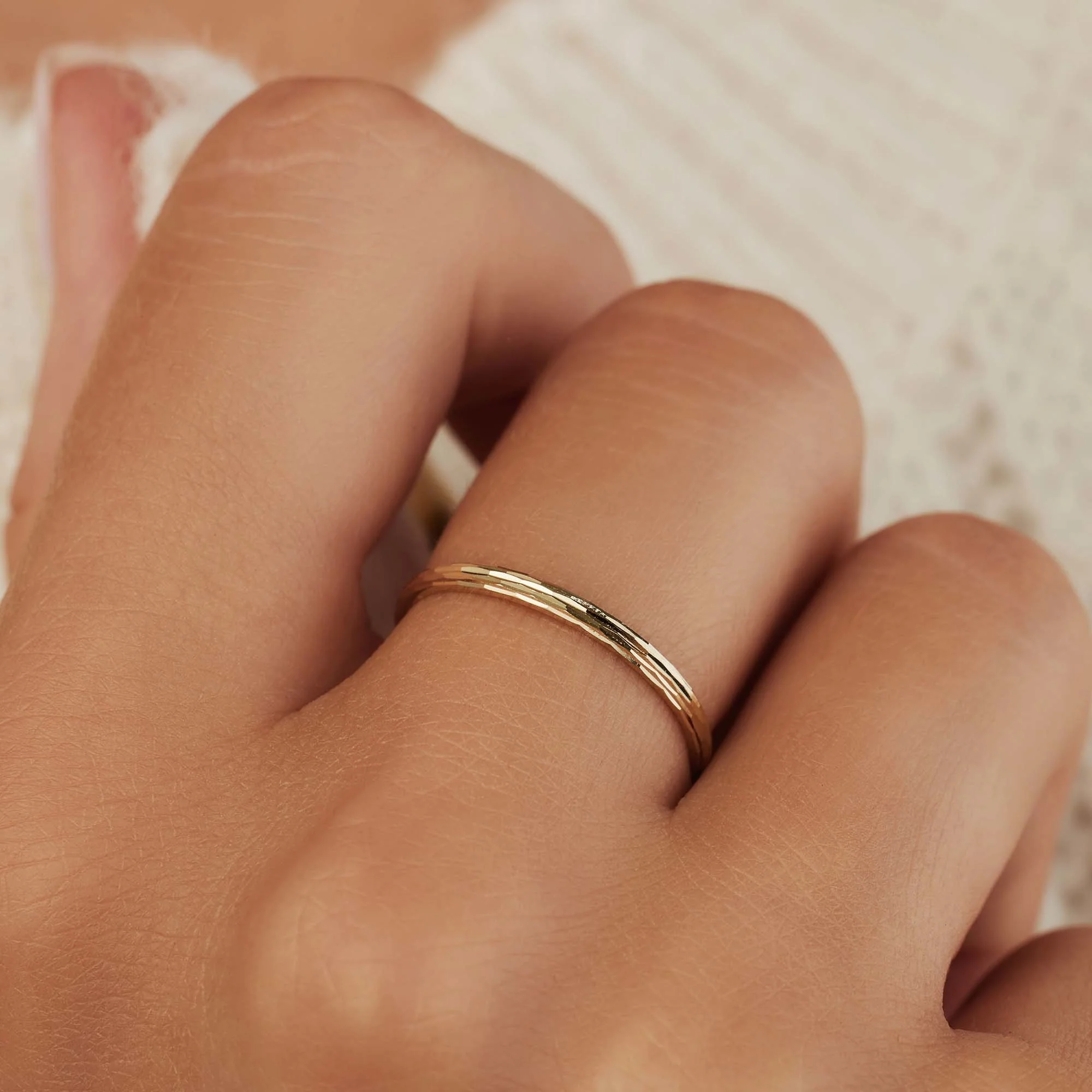 Rivoli Laura 14 karat gold ring with diamond cut - Image 3
