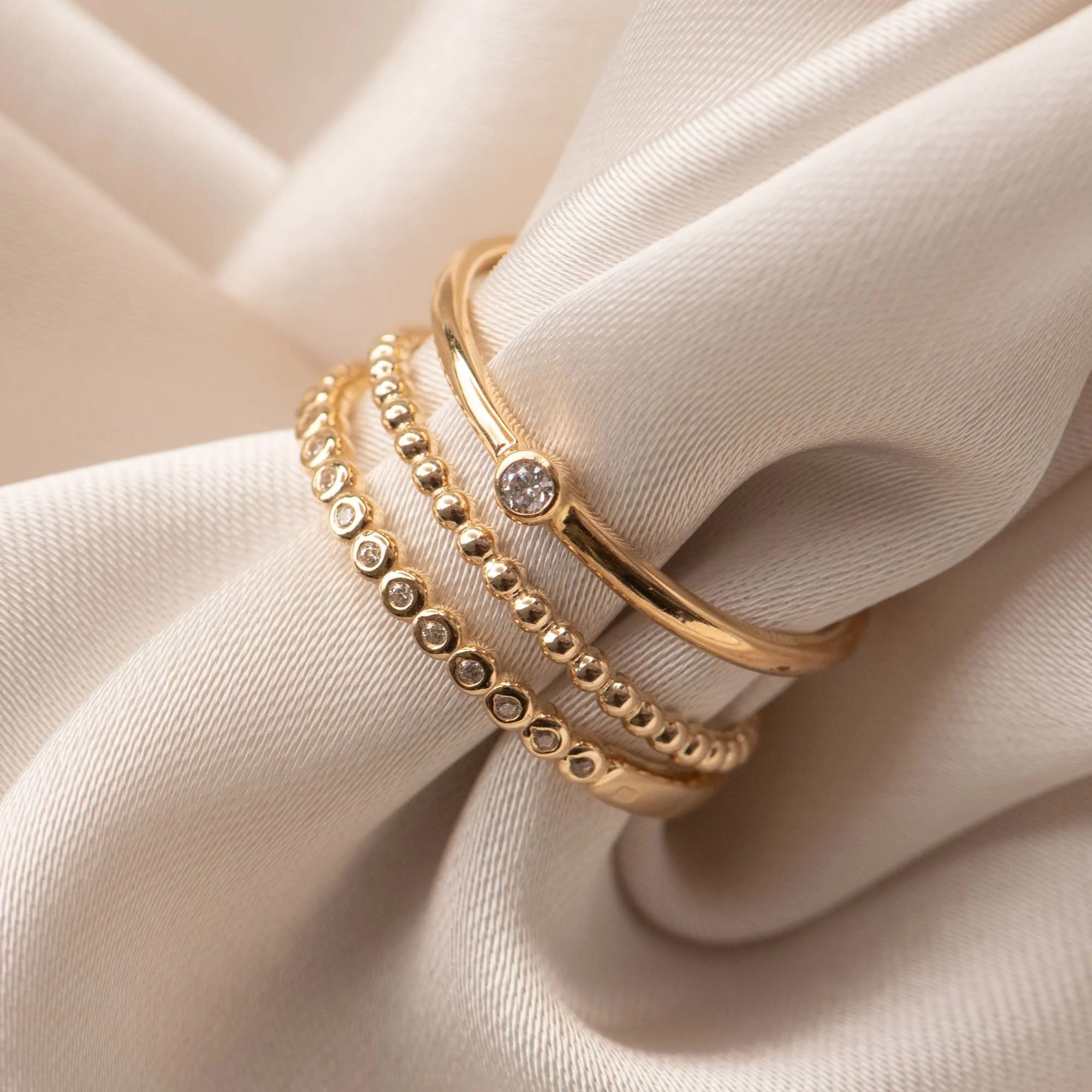 Rivoli Aélys 14 karat gold ring with zirconia stones - Image 7