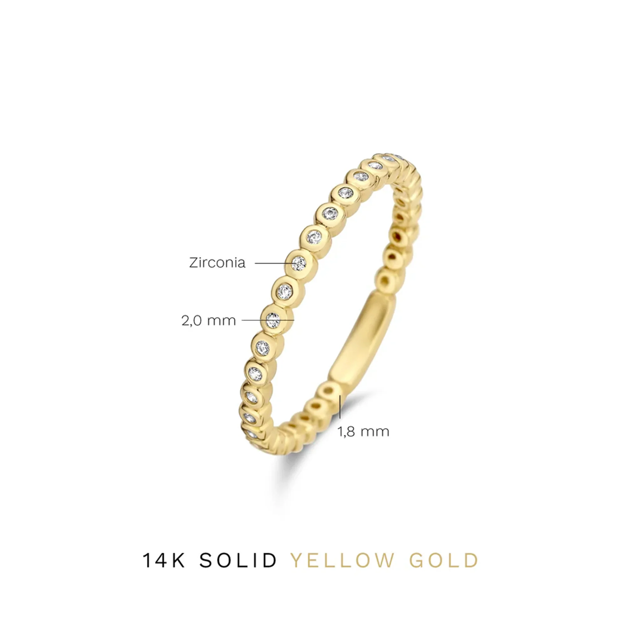 Rivoli Aélys 14 karat gold ring with zirconia stones - Image 8