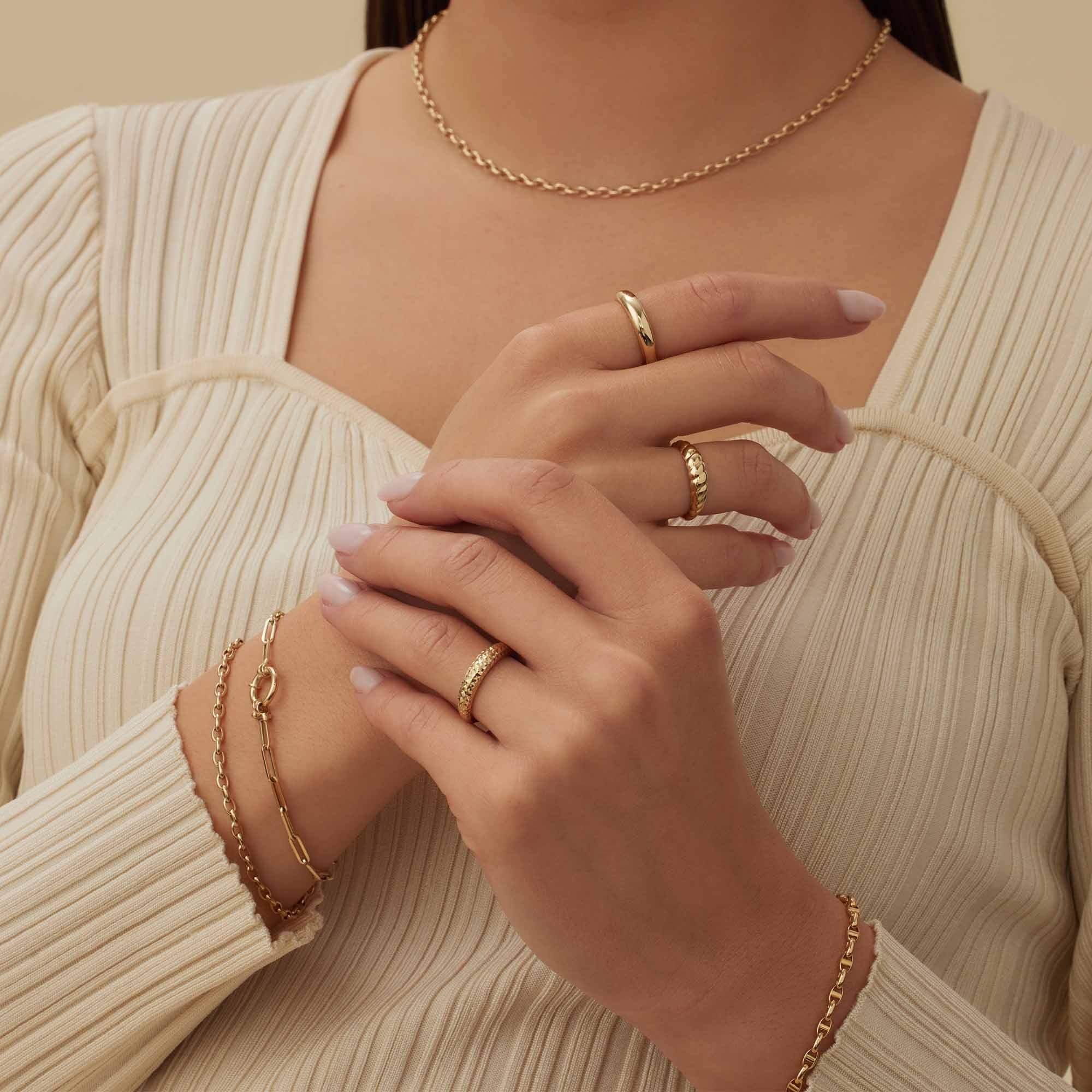 Rivoli Laura 14 karat gold ring with diamond cut - Image 3