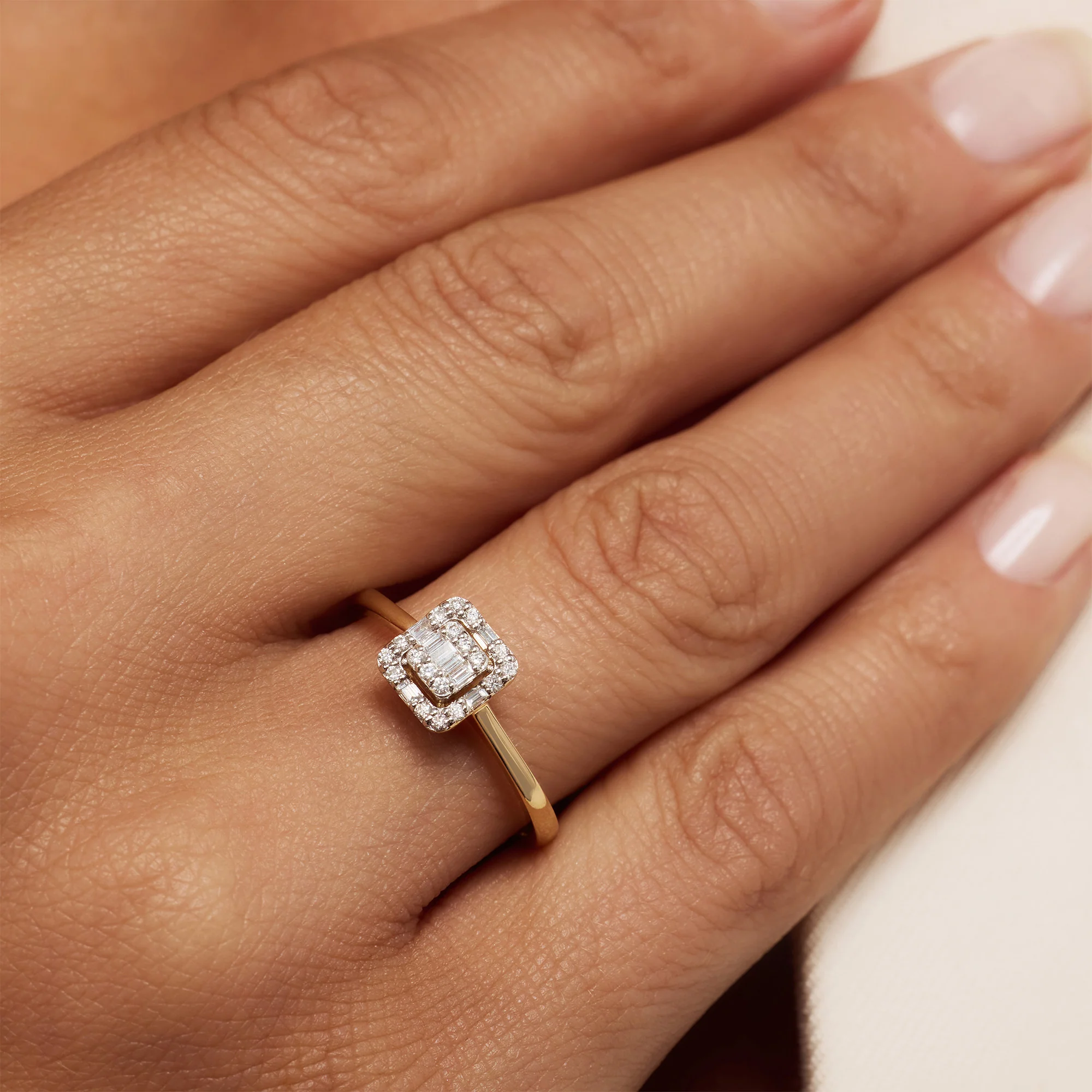 De la Paix Elena 14 karat gold ring with diamond 0.18 carat - Image 2