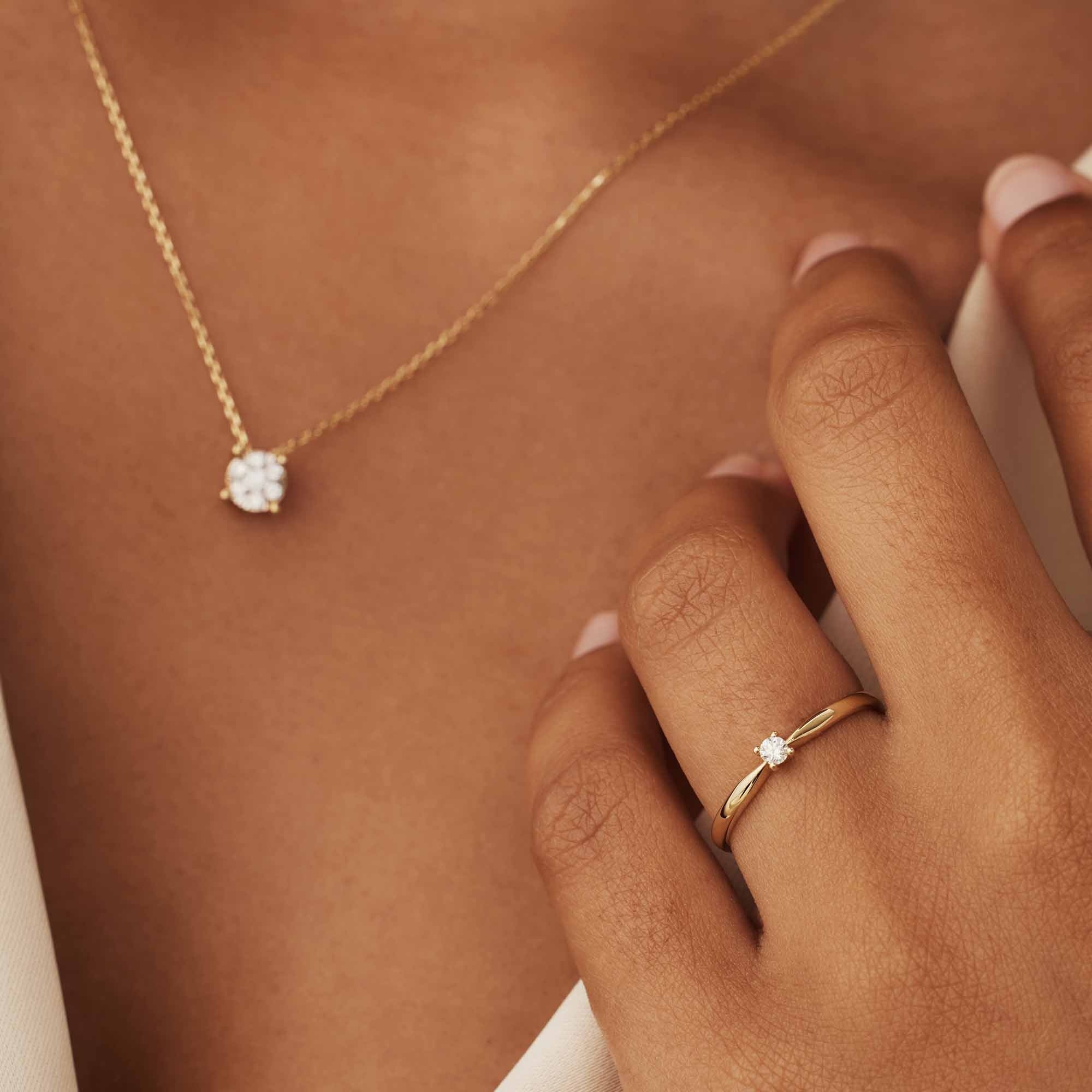 De la Paix Céline 14 karat gold ring with diamond 0.05 carat - Image 3