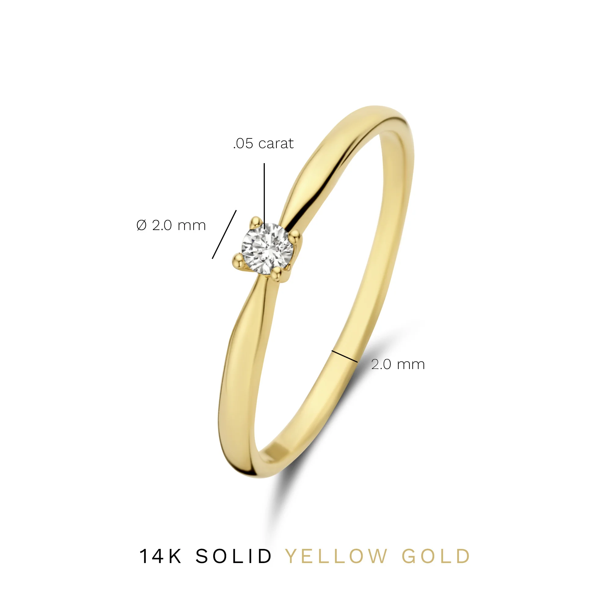 De la Paix Céline 14 karat gold ring with diamond 0.05 carat - Image 7