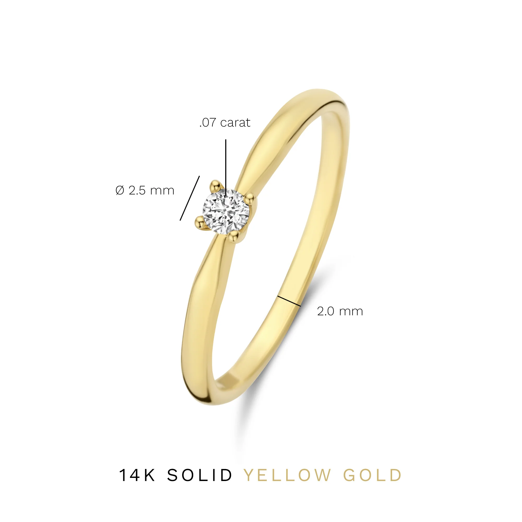 De la Paix Celesse 14 karat gold ring with diamond 0.07 carat - Image 7