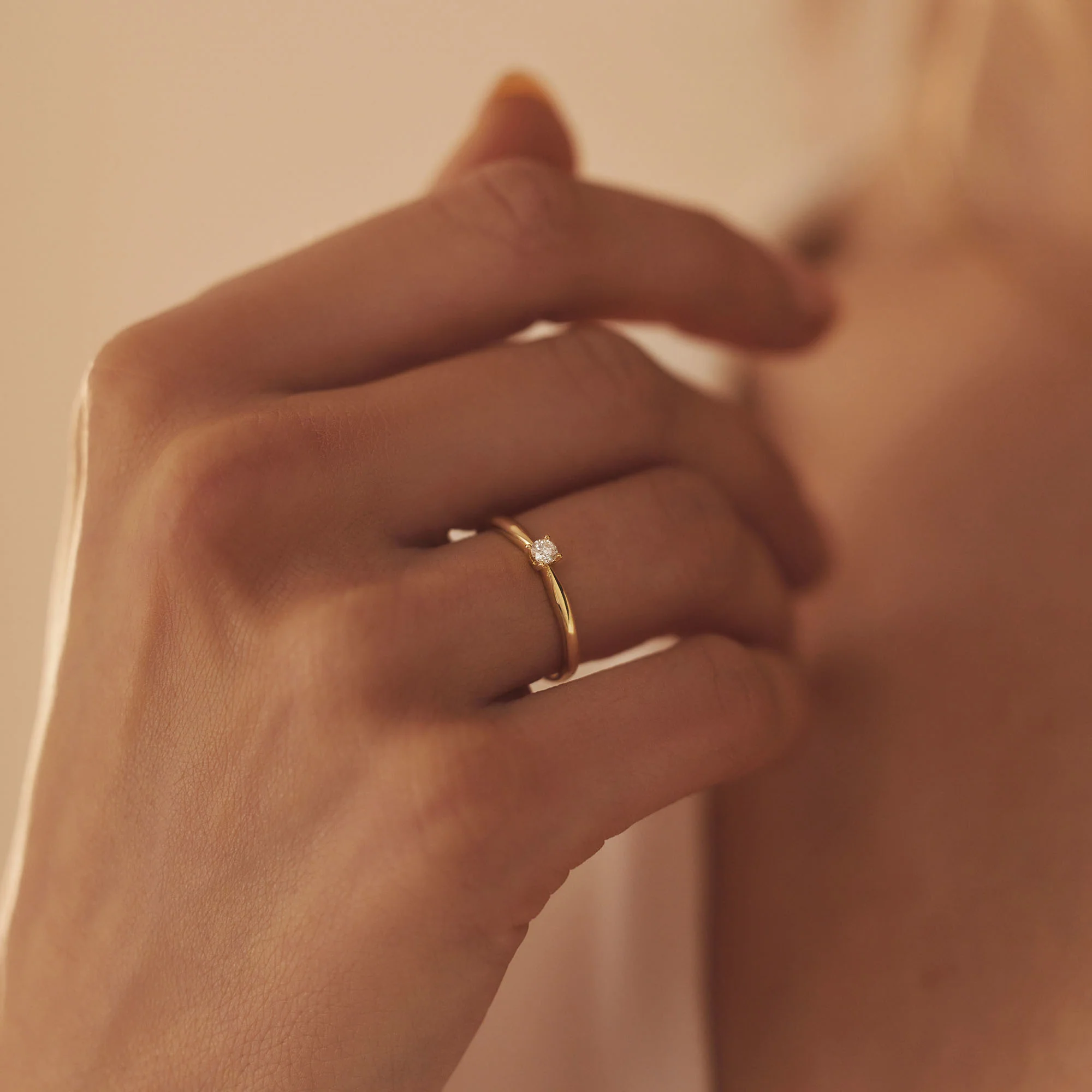 De la Paix Christine 14 karat gold ring with diamond 0.10 carat - Image 3