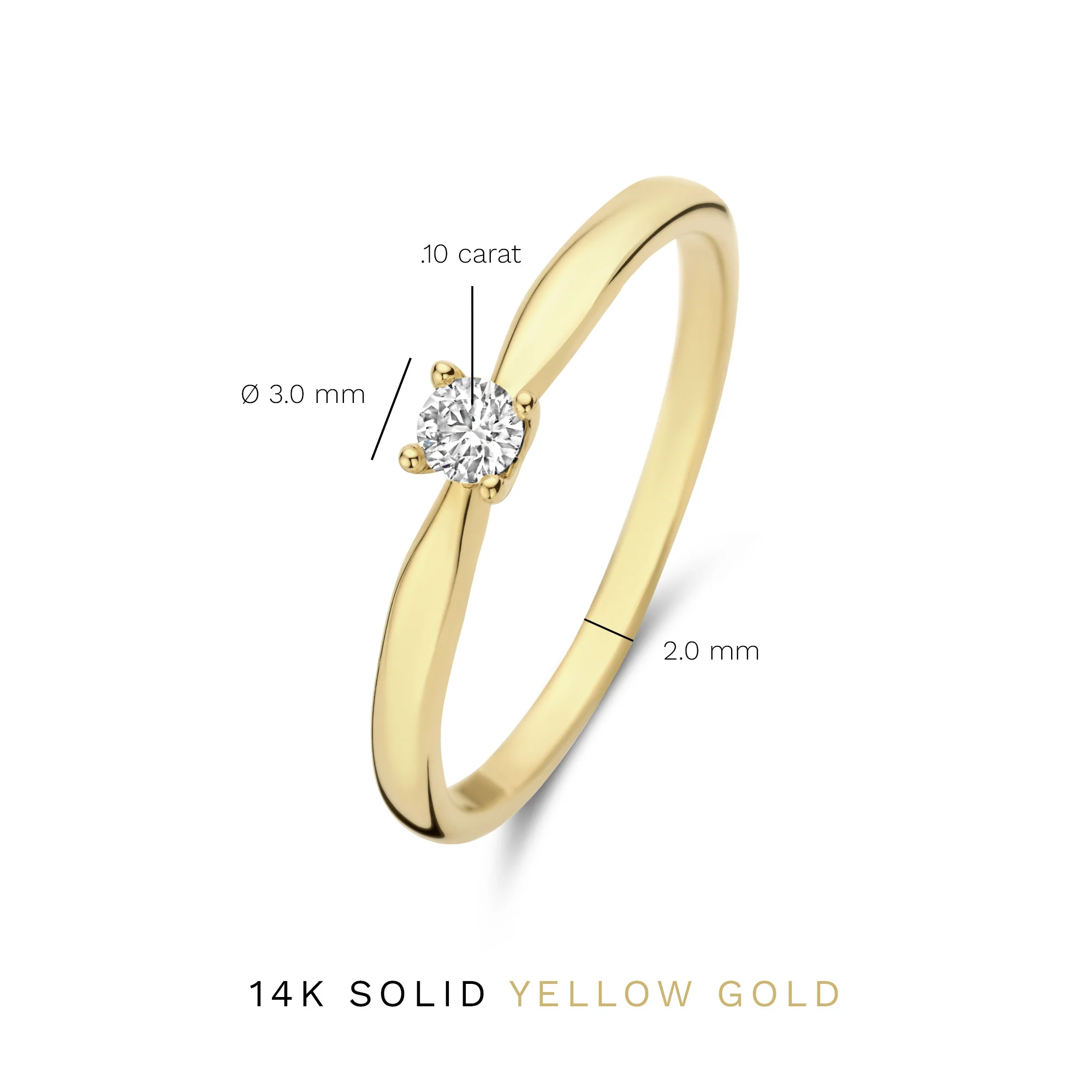 De la Paix Christine 14 karat gold ring with diamond 0.10 carat - Image 7