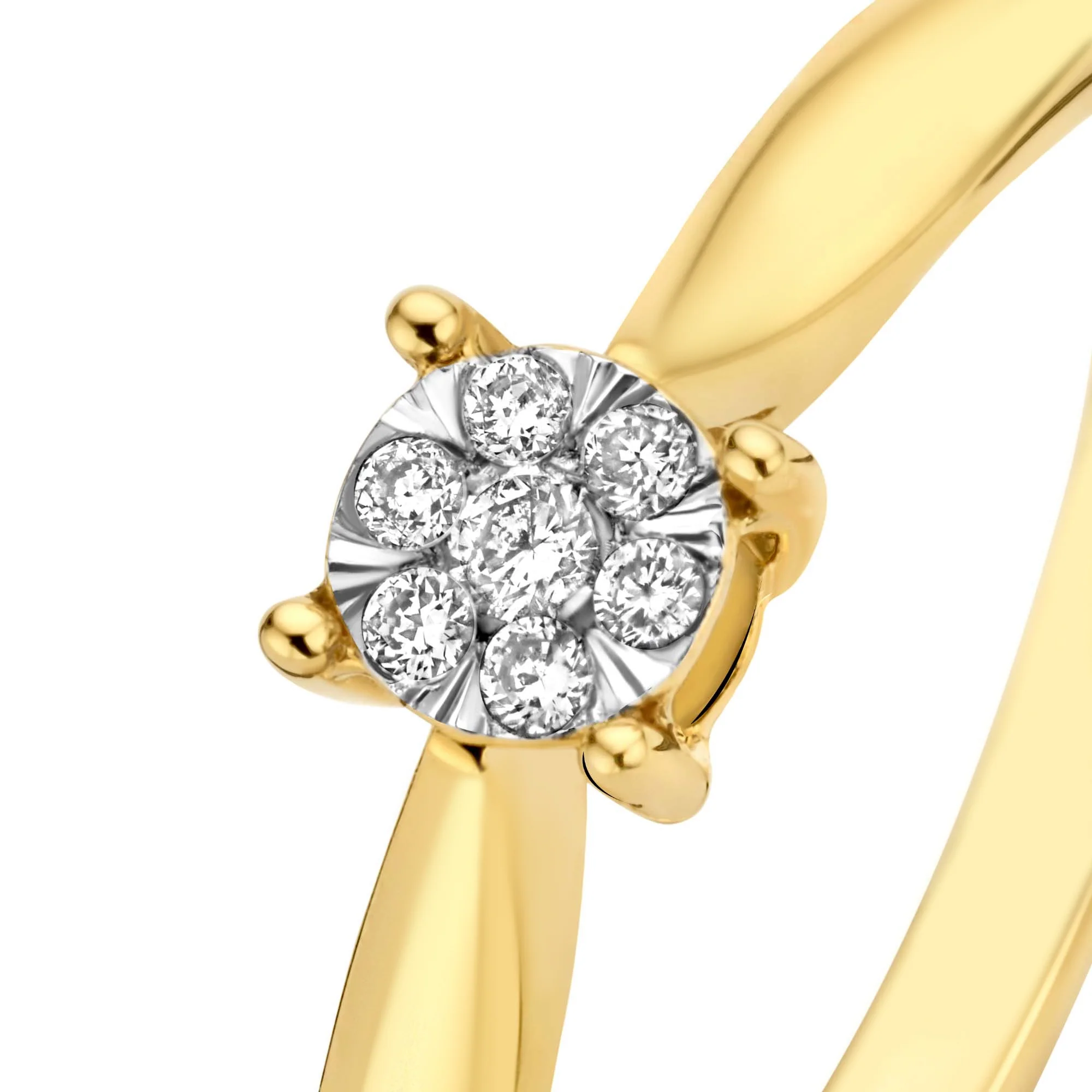 De la Paix Hanaé 14 karat gold ring with diamond 0.08 carat - Image 6
