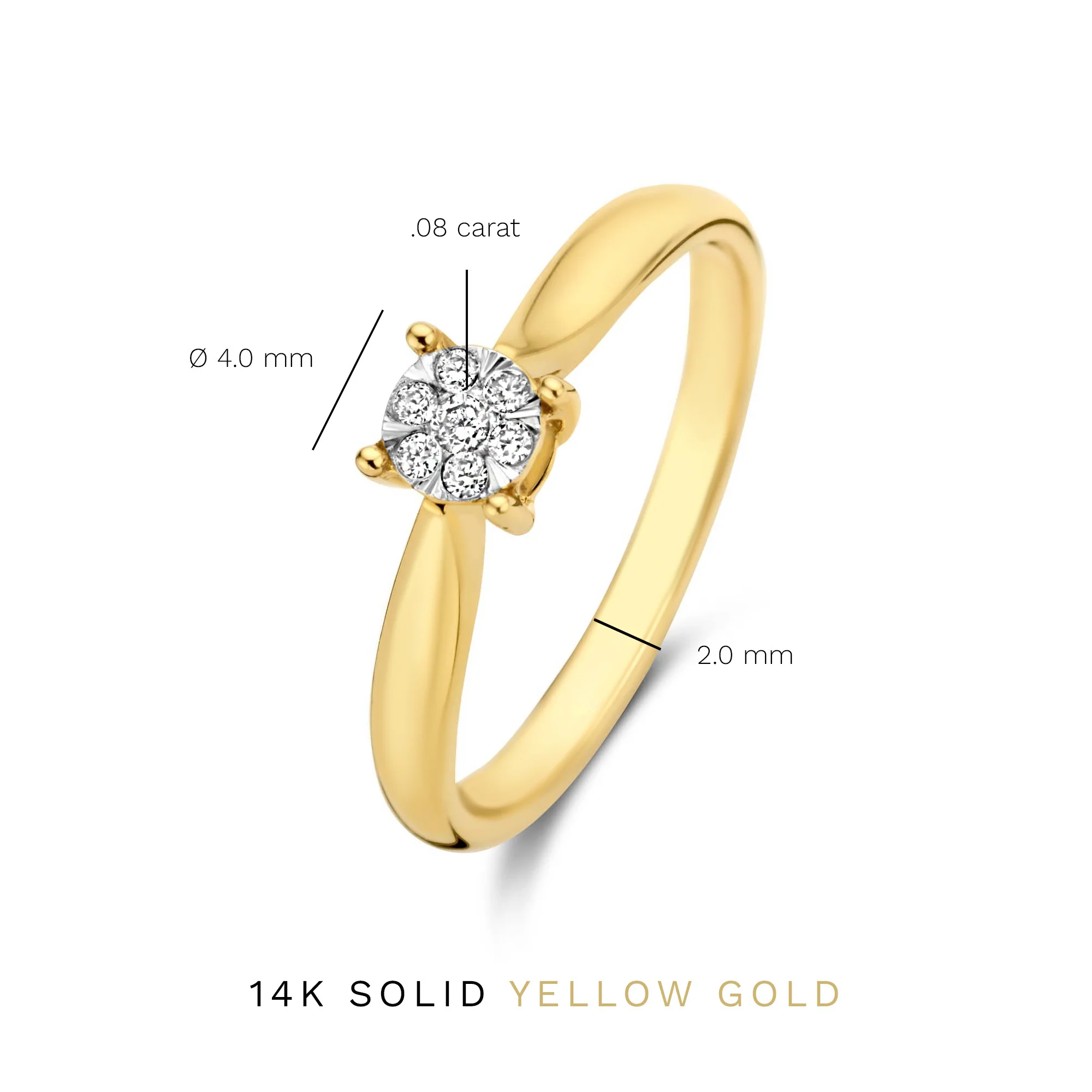 De la Paix Hanaé 14 karat gold ring with diamond 0.08 carat - Image 7