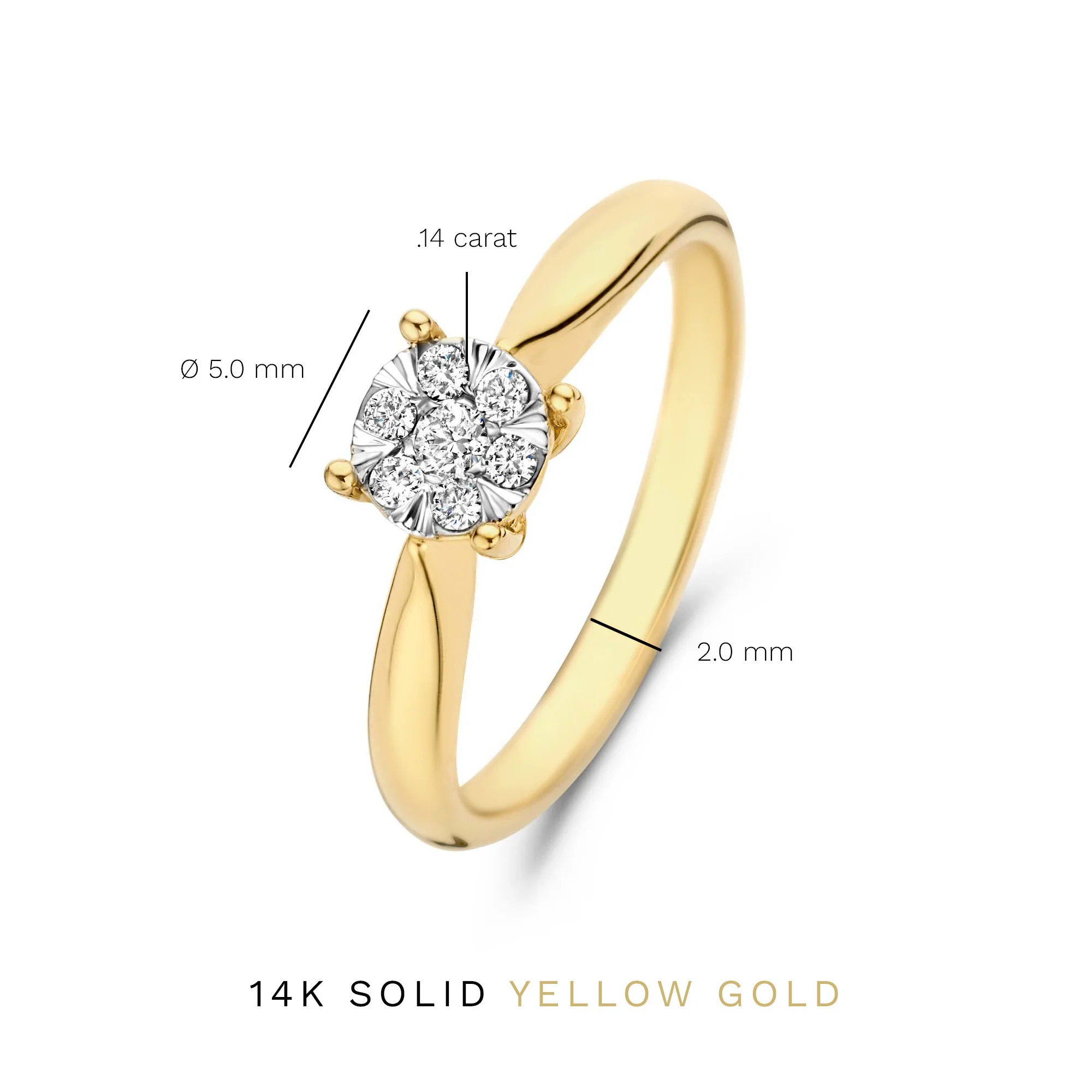 De la Paix Hanaé 14 karat gold ring with diamond 0.14 carat - Image 7