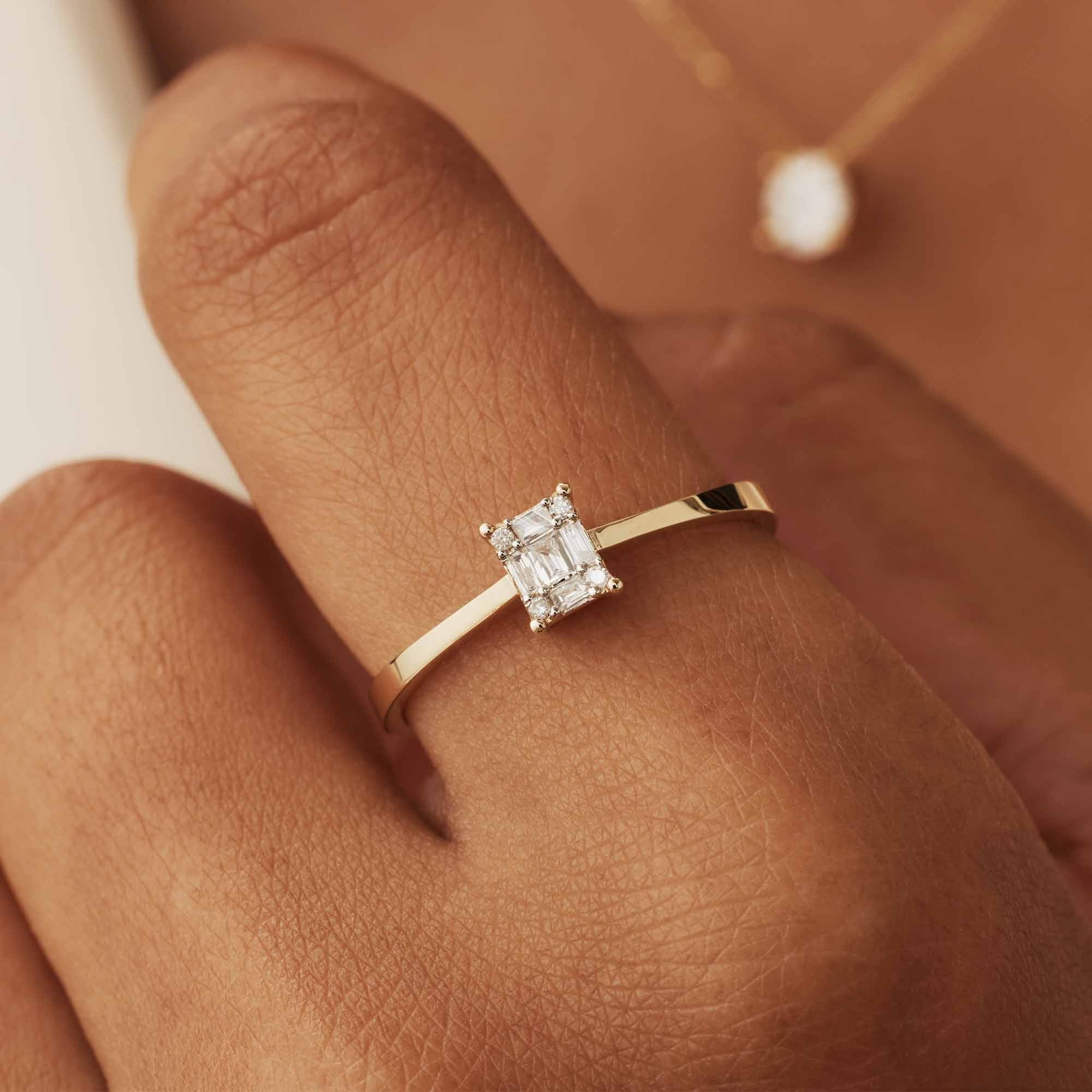 De la Paix Maxime 14 karat gold ring with diamond 0.13 carat - Image 3
