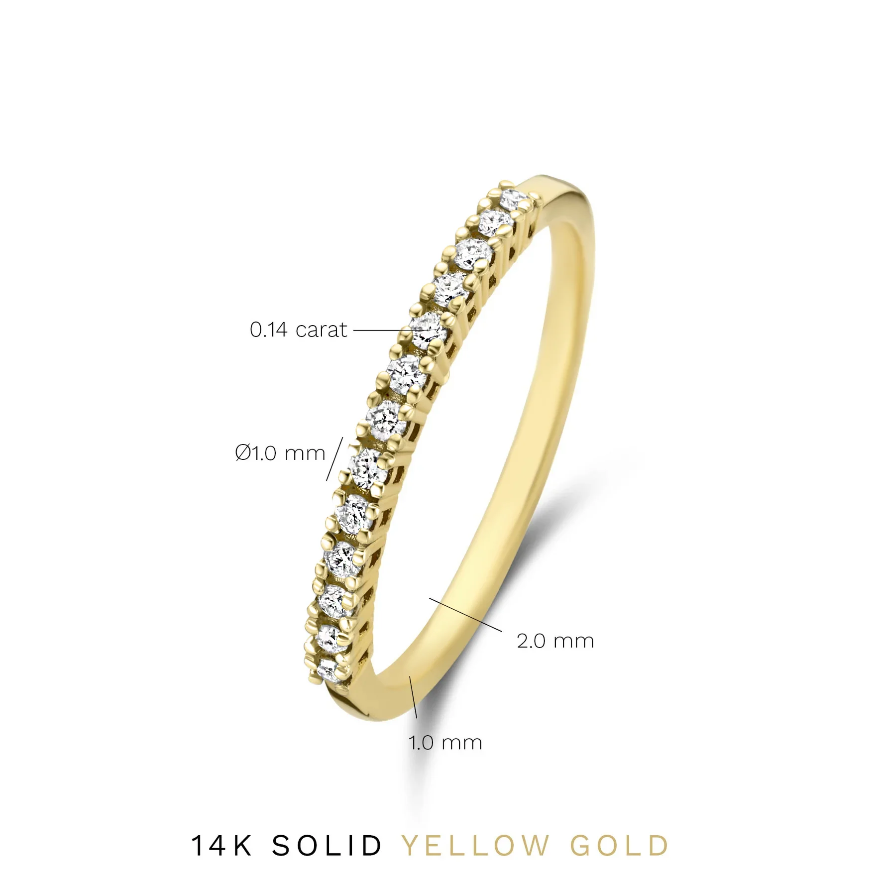 De la Paix Madeline 14 karat gold ring with diamond 0.18 carat - Image 8