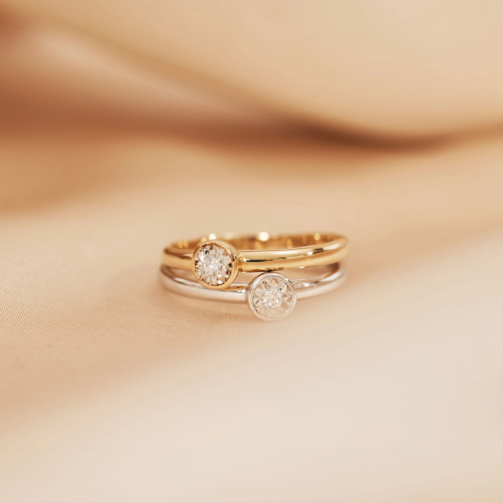 De la Paix Inaya 14 karat gold ring with diamond 0.03 carat - Image 6