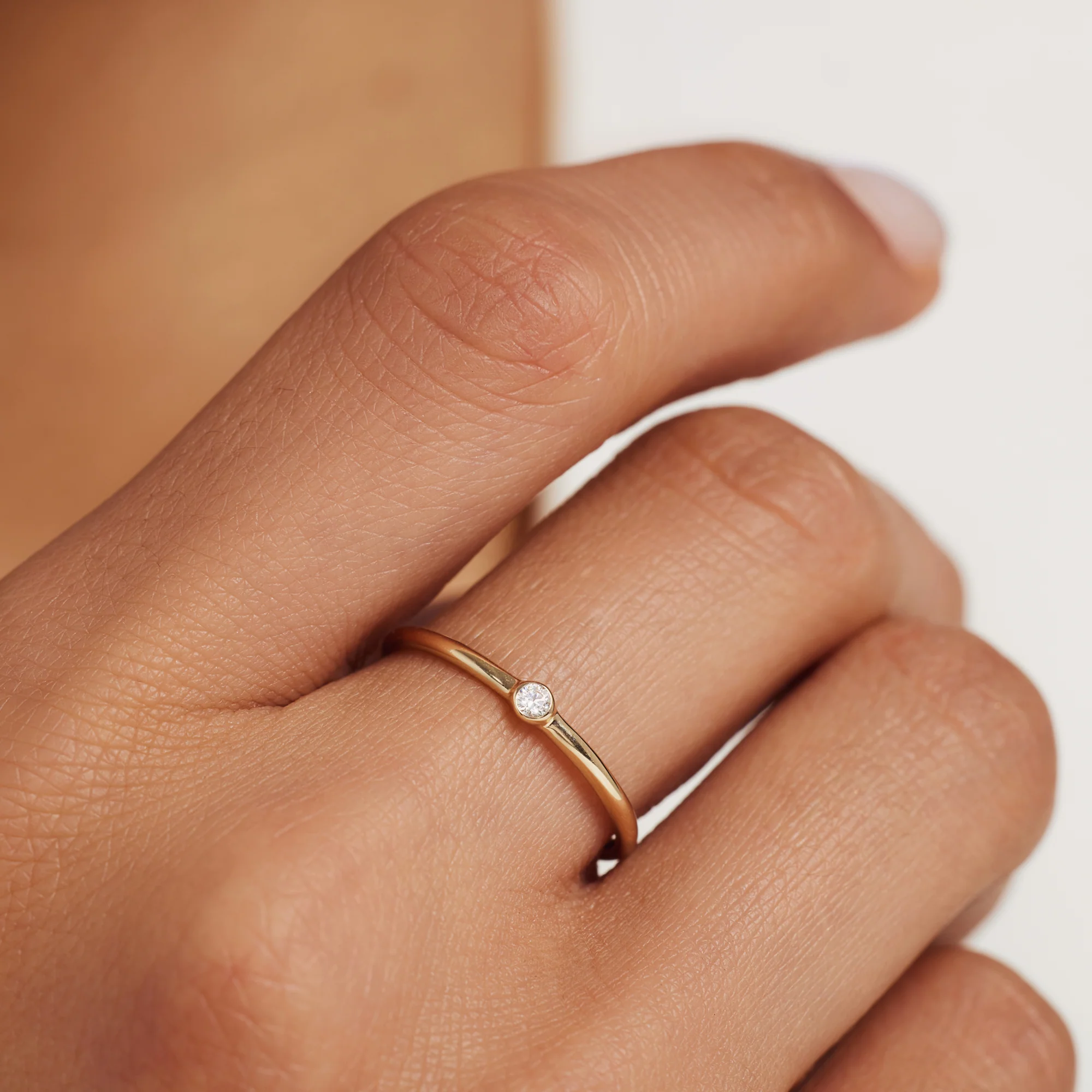 De la Paix Inaya 14 karat gold ring with diamond 0.01 carat - Image 2