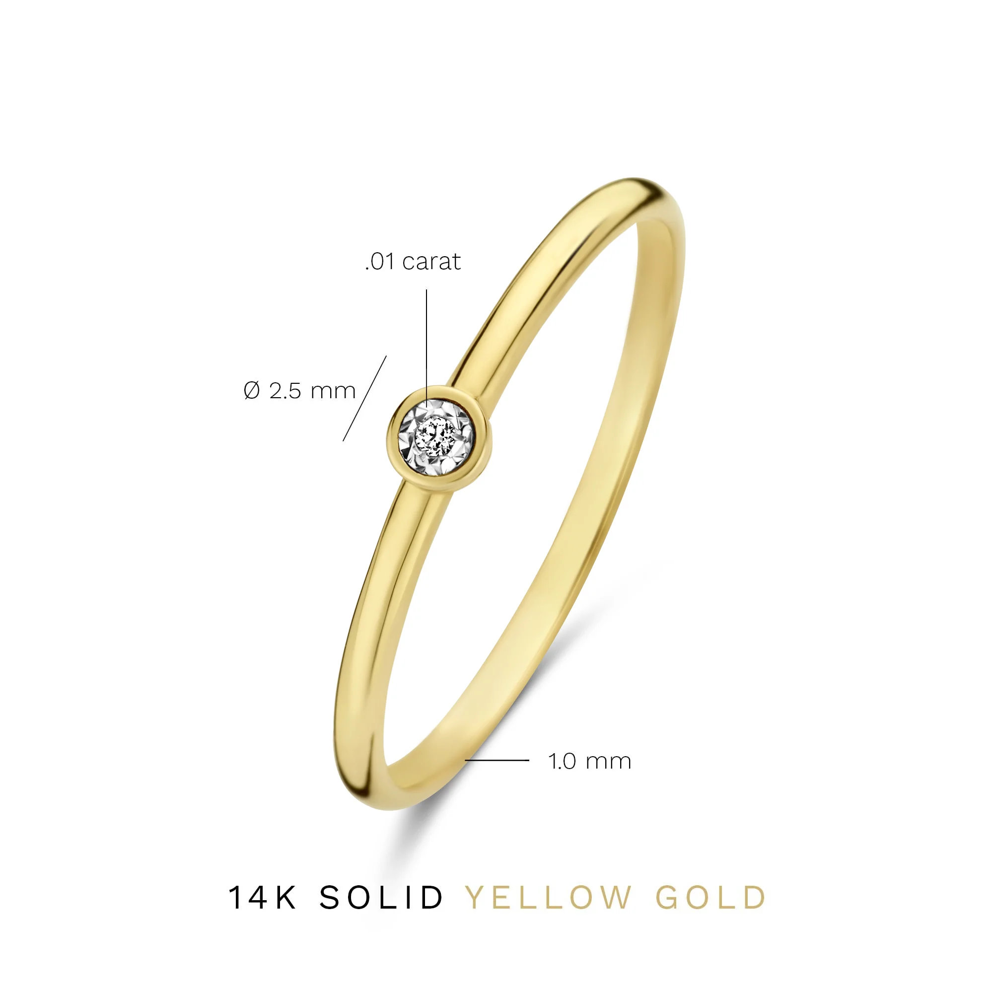 De la Paix Inaya 14 karat gold ring with diamond 0.01 carat - Image 7