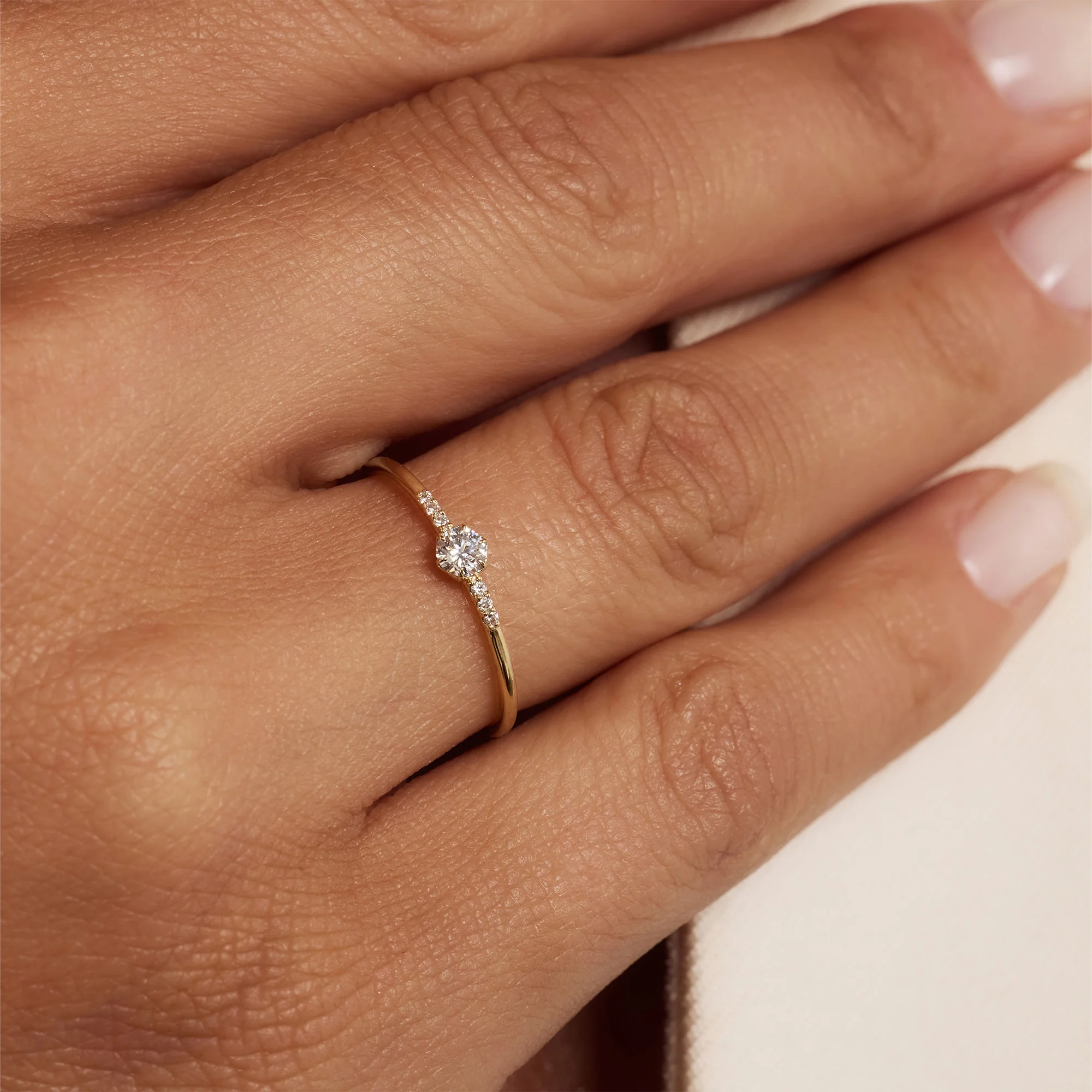 De la Paix Belinda 14 karat gold ring with diamond 0.10 carat - Image 2