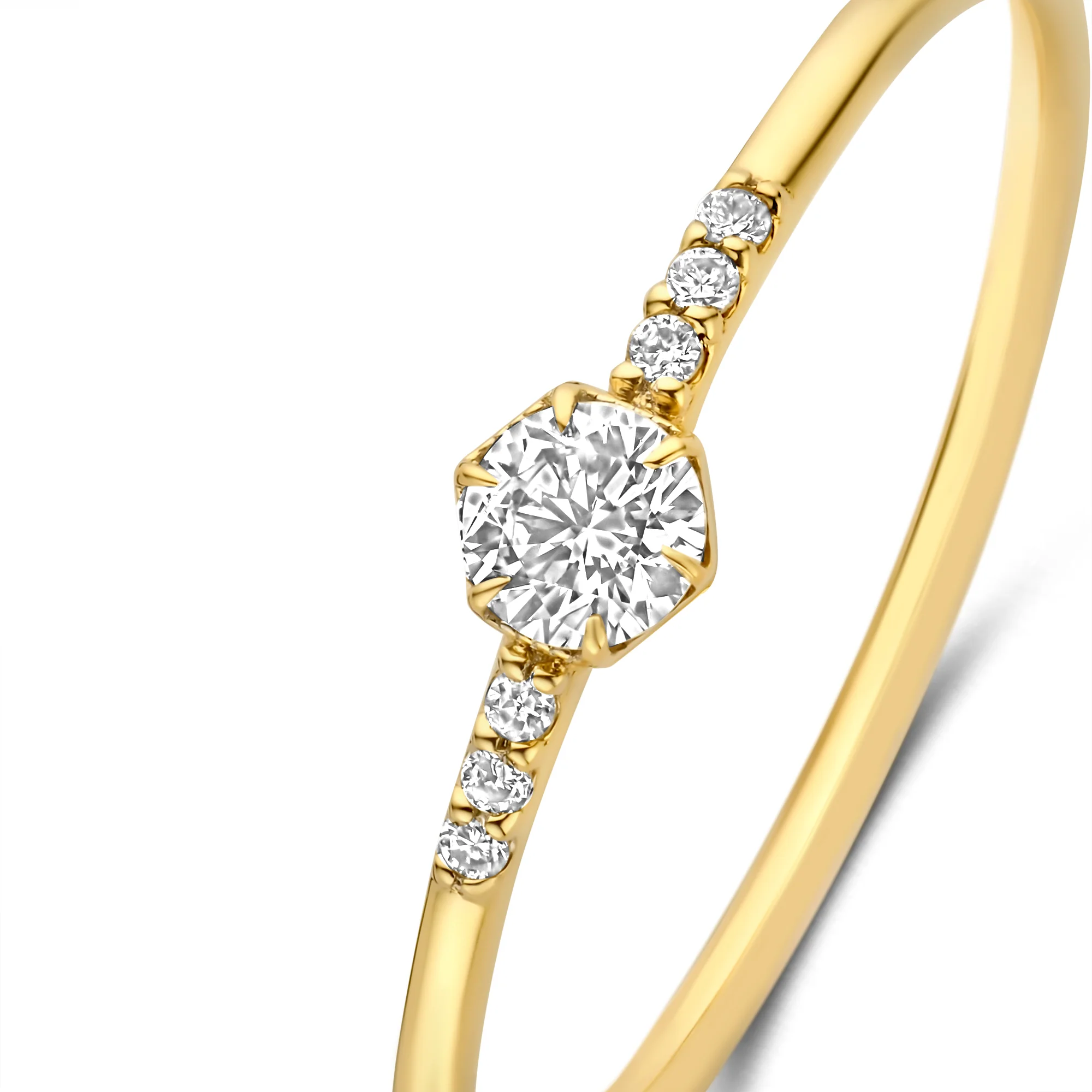 De la Paix Belinda 14 karat gold ring with diamond 0.10 carat - Image 7