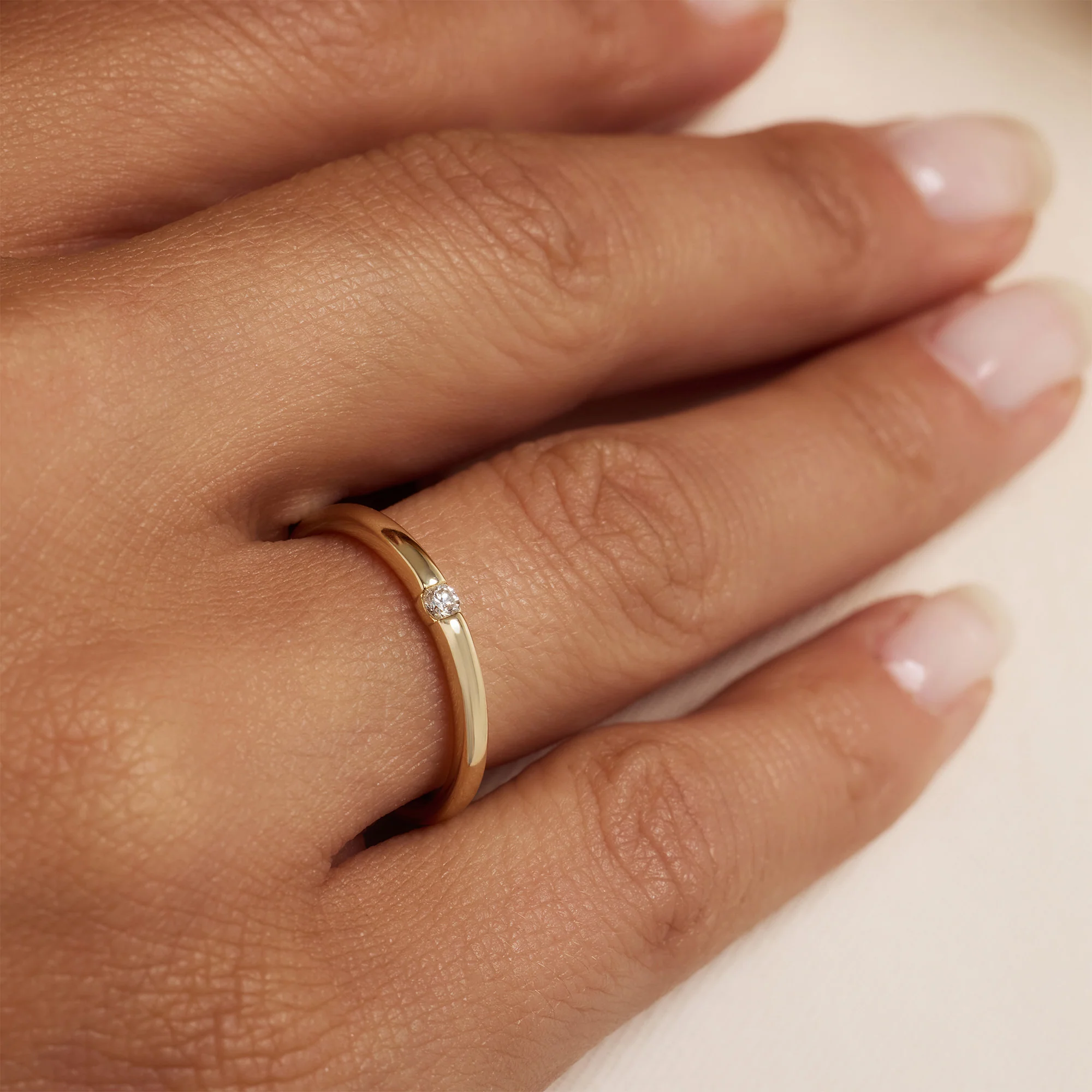 De la Paix Mia 14 karat gold ring with diamond 0.05 carat - Image 2