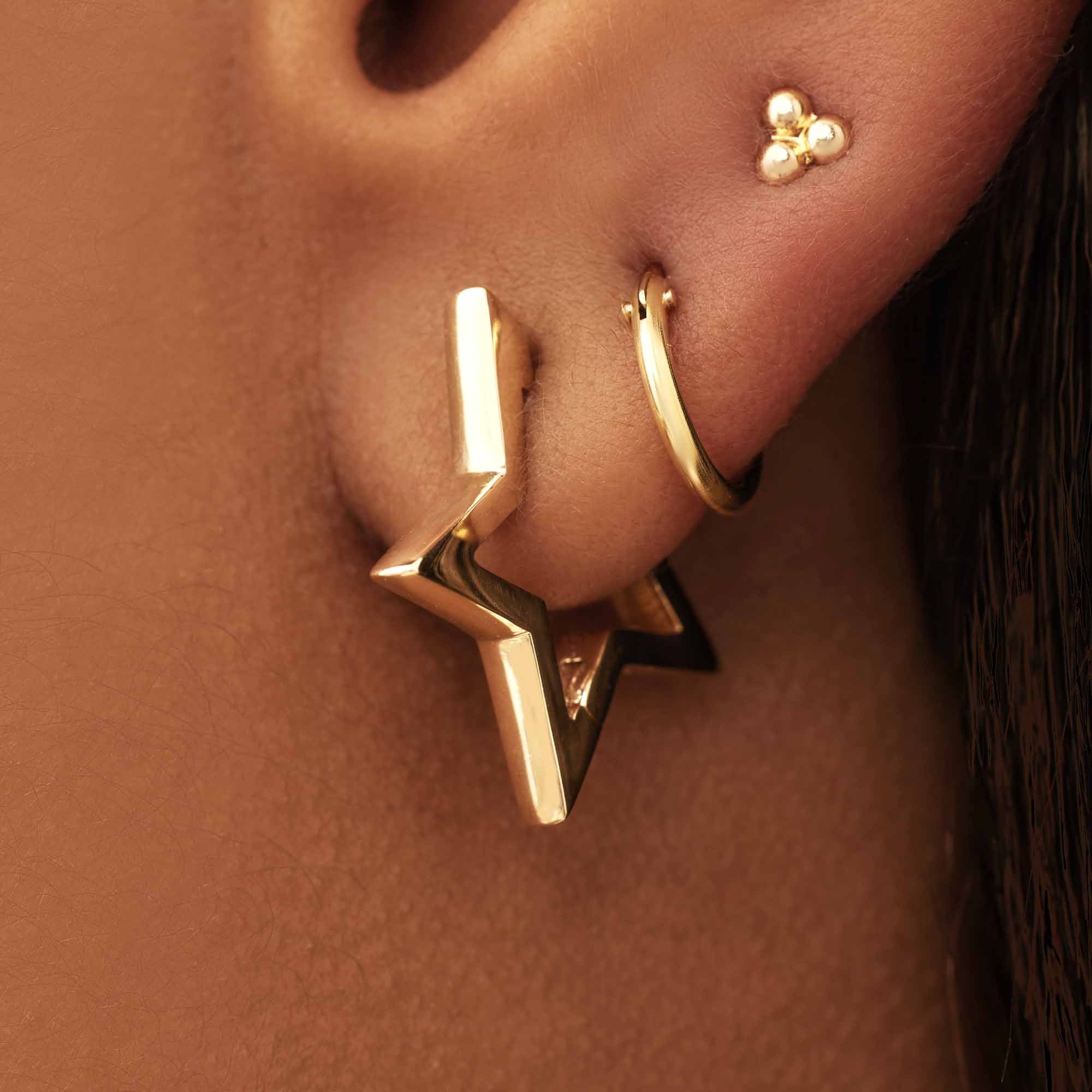 Monceau Juene 14 karat gold star earrings - Image 3