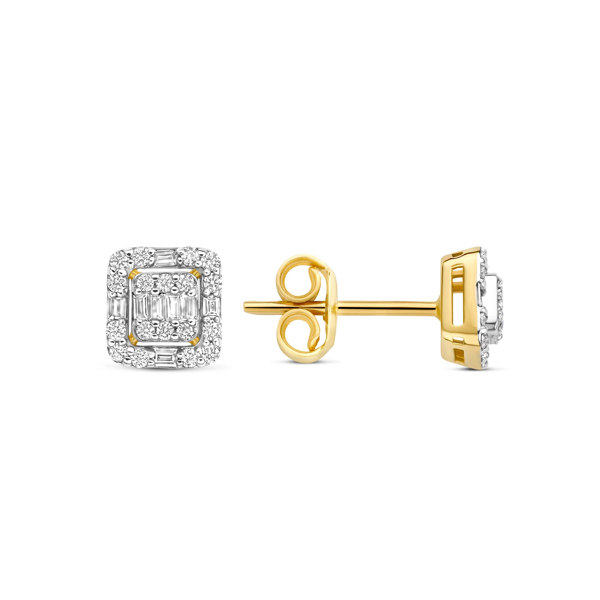 De la Paix Elena 14 karat gold stud ear studs with diamond 0.25 carat - Image 5