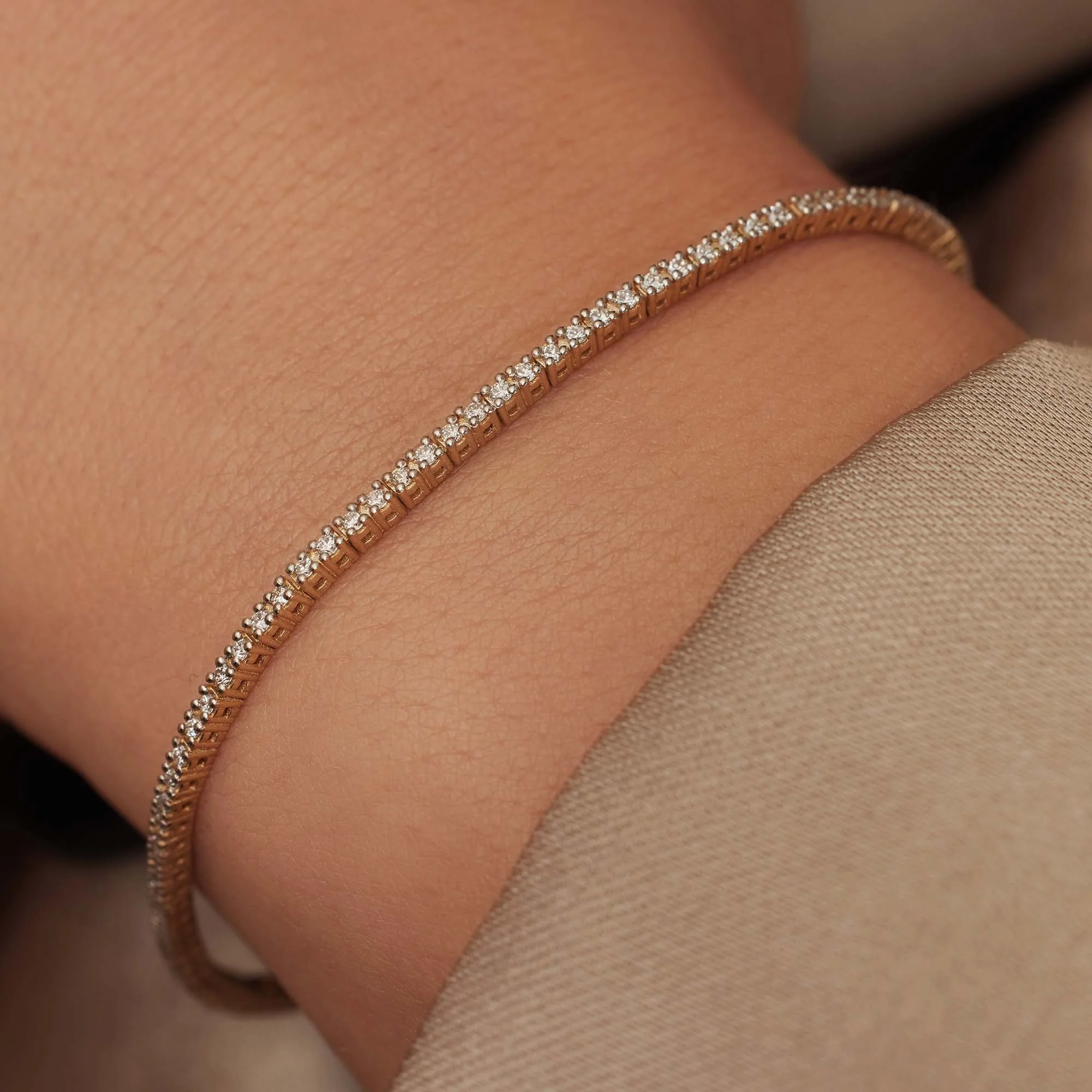 De la Paix Madeline 14 karat gold tennis bracelet with diamond 1.08 ct - Image 3