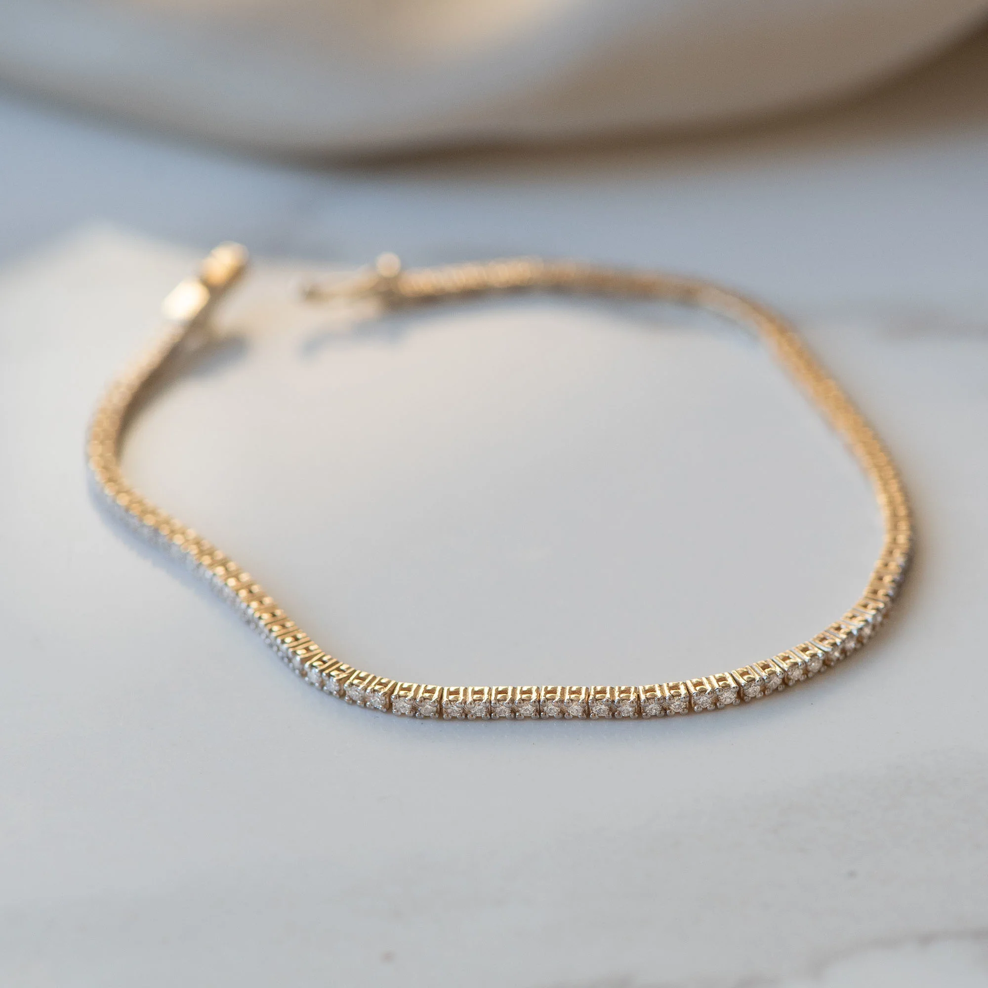De la Paix Madeline 14 karat gold tennis bracelet with diamond 1.08 ct - Image 6
