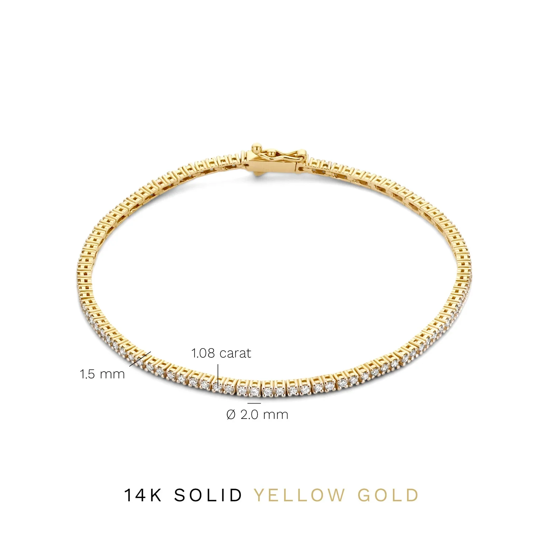 De la Paix Madeline 14 karat gold tennis bracelet with diamond 1.08 ct - Image 8