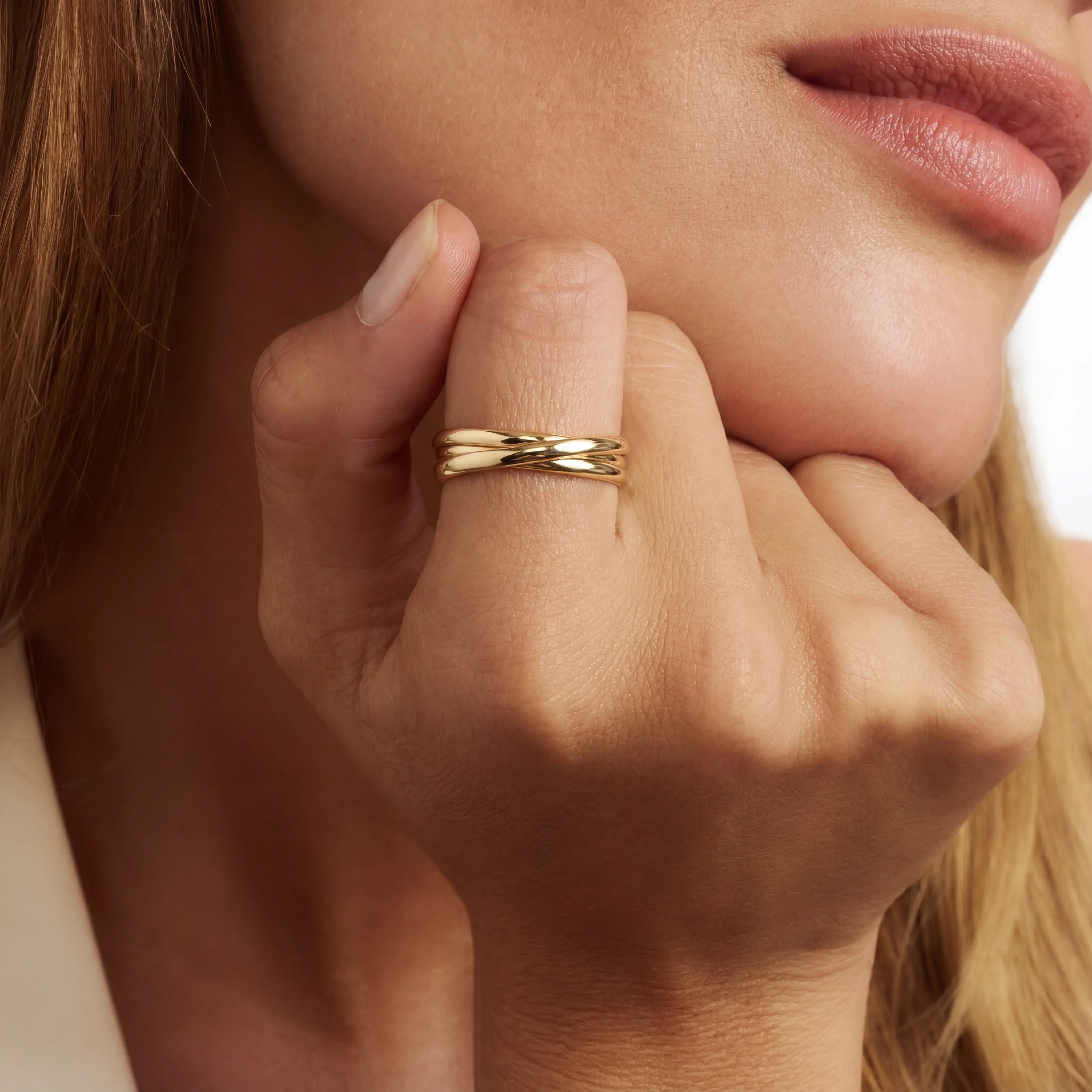 Rivoli Méline 14 karat gold trinity ring - Image 3