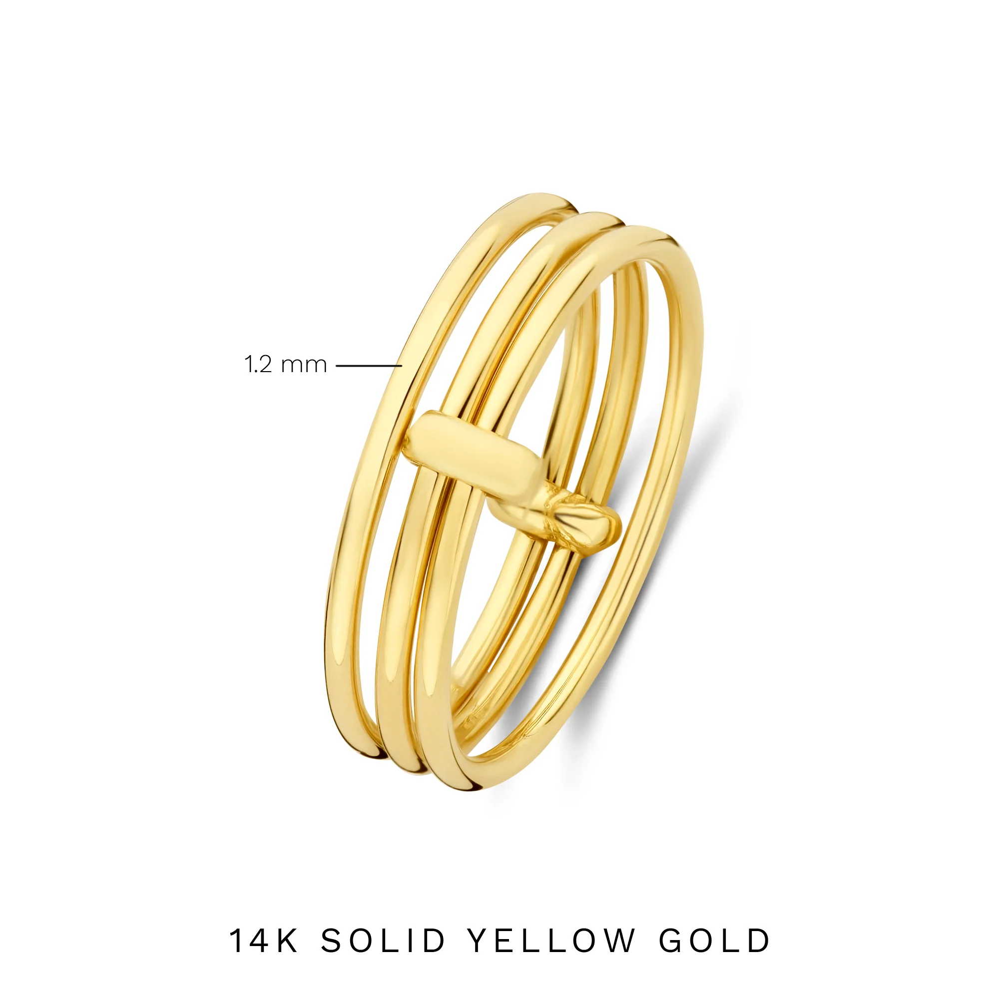 Cour d'Honneur Adora 14 karat golden 3-piece multi ring - Image 8