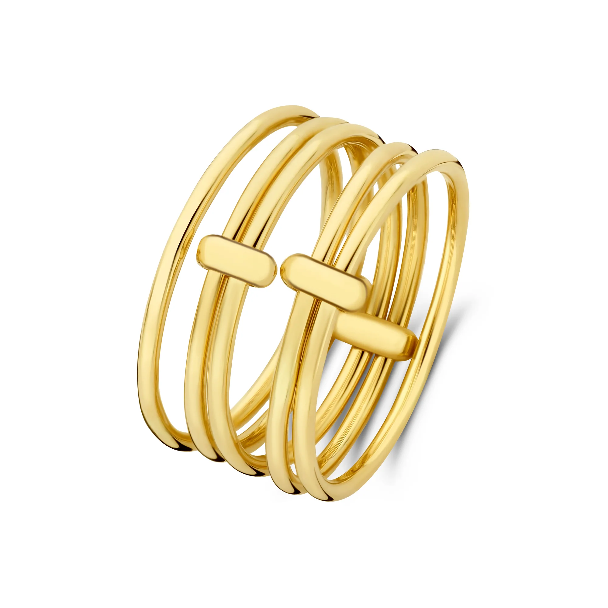 Cour d'Honneur Adora 14 karat golden 5-piece multi ring
