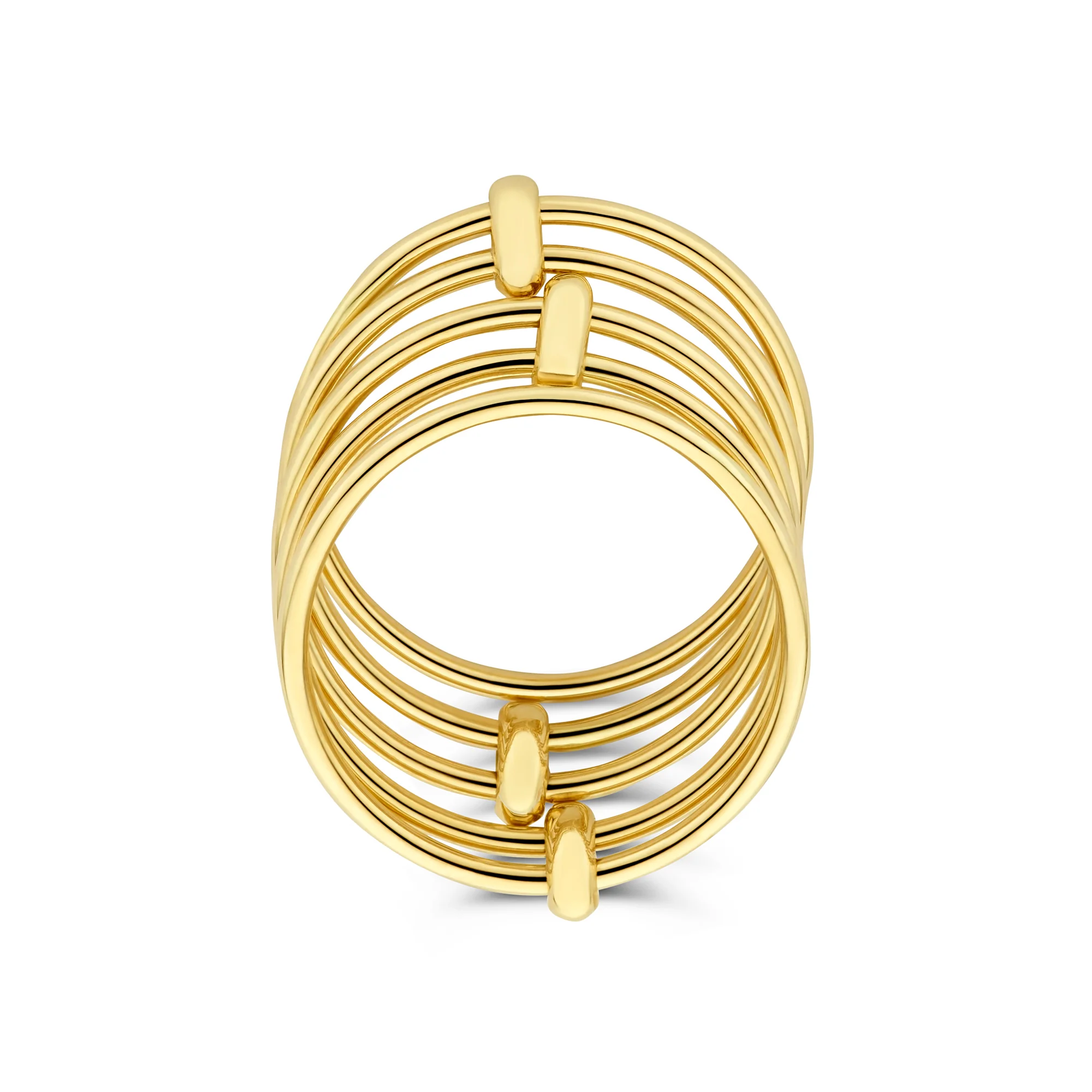 Cour d'Honneur Adora 14 karat golden 5-piece multi ring - Image 5