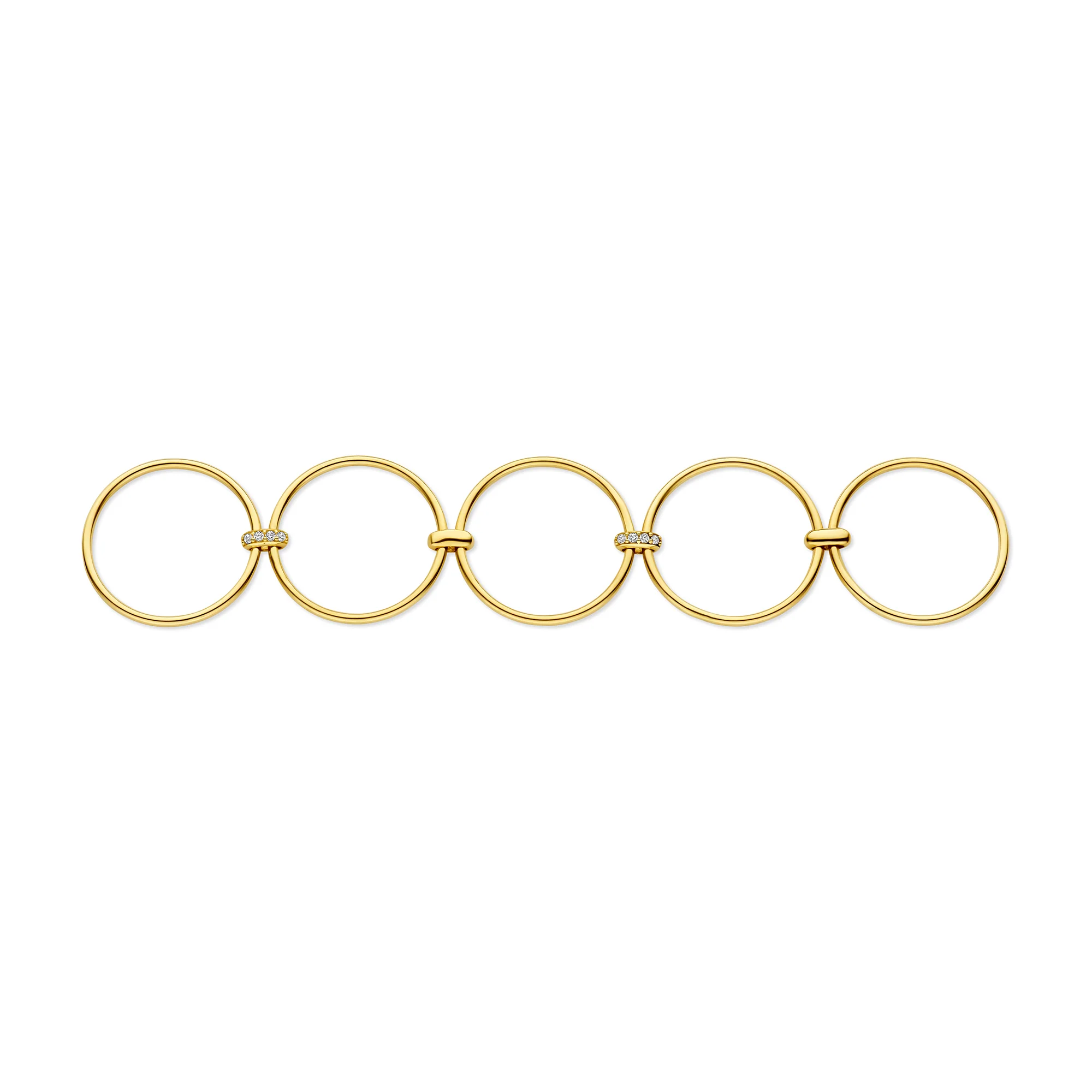 Cour d'Honneur Adora 14 karat golden 5-piece multi ring with zirconia - Image 5