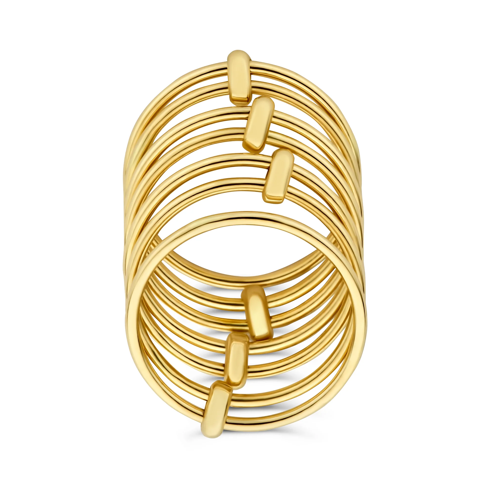 Cour d'Honneur Adora 14 karat golden 7-piece multi ring - Image 6