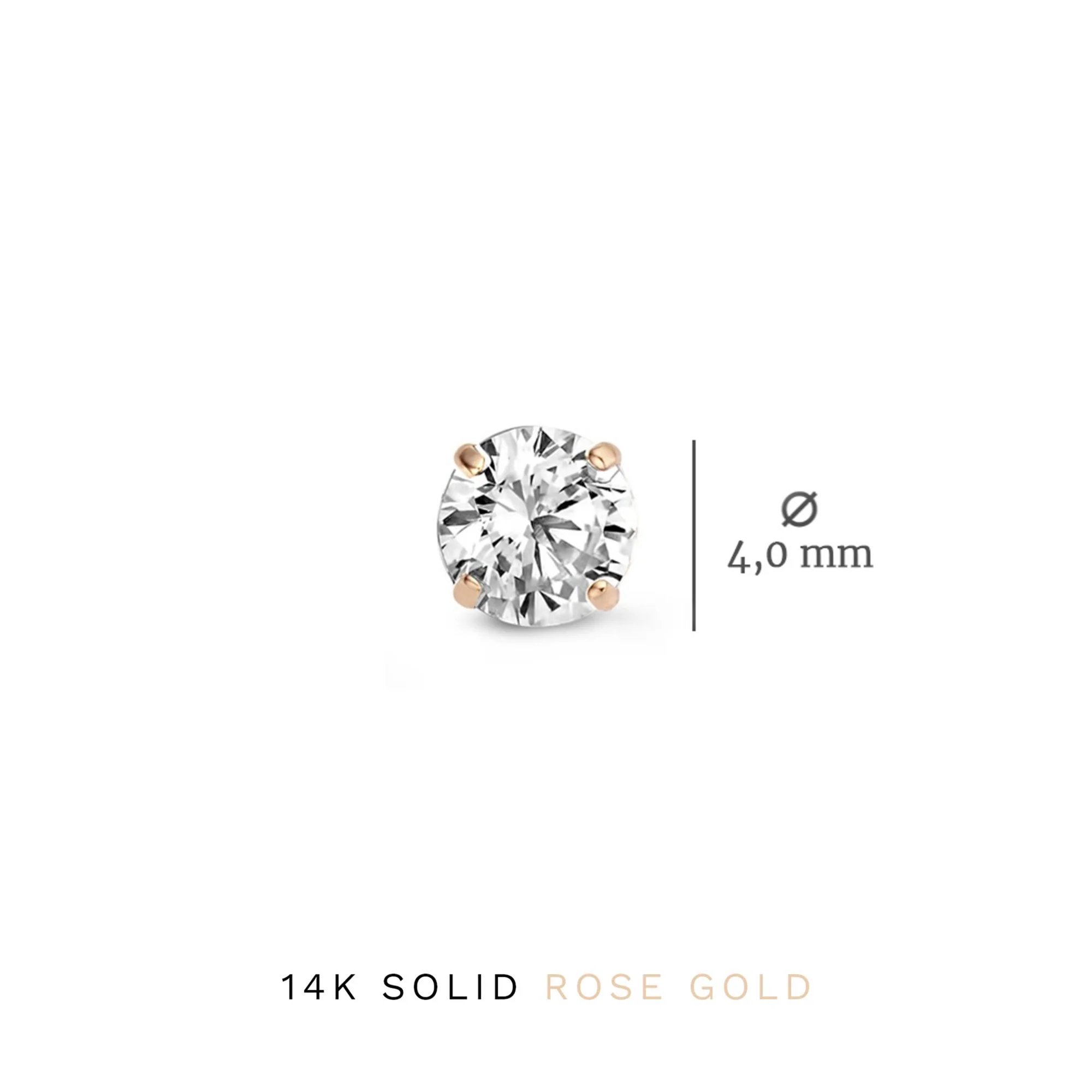 Cadeau d'Isabel 14 karat rose gold earring set with zirconia stones - Image 7
