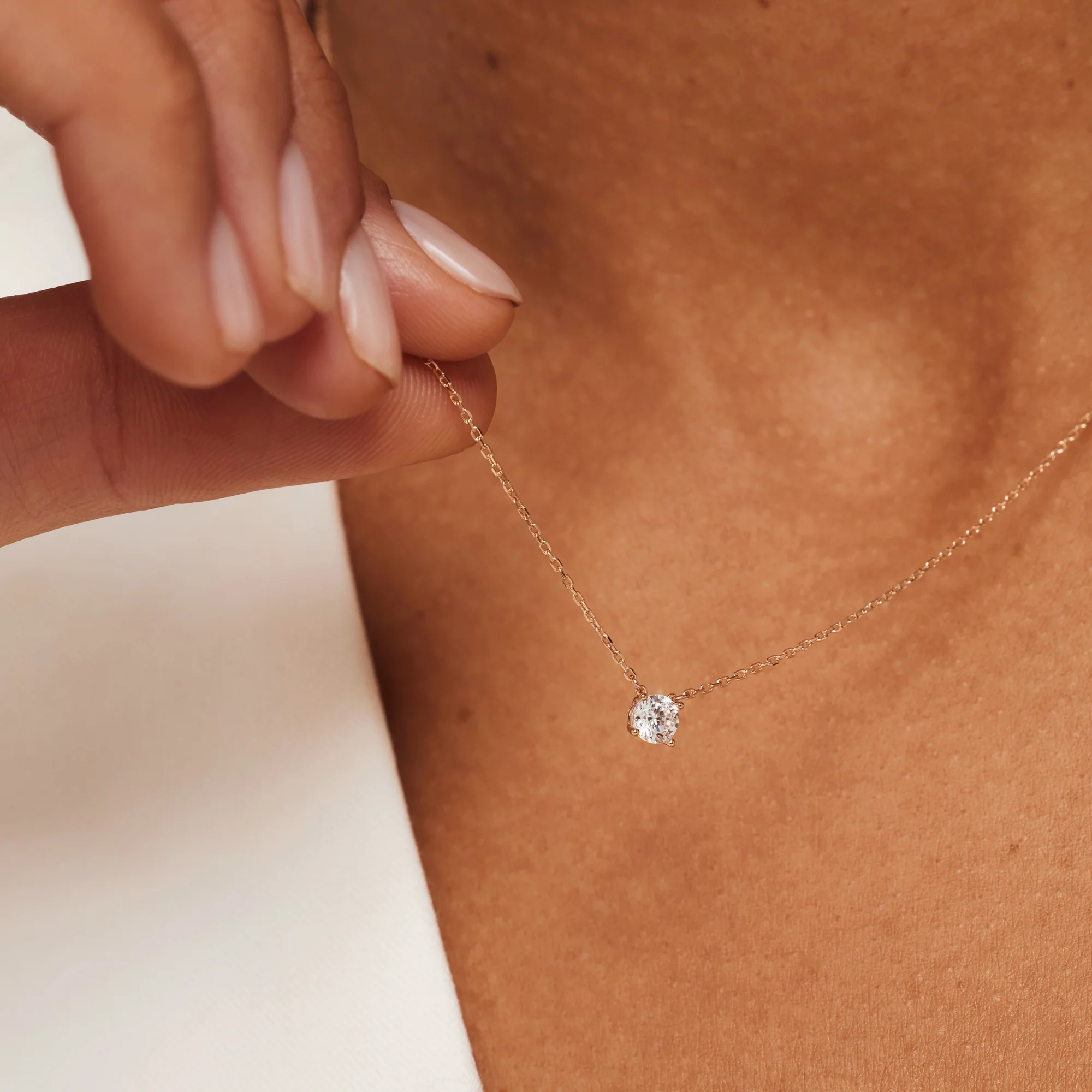 Cadeau d'Isabel 14 karat rose gold necklace & bracelet with zirconia - Image 5