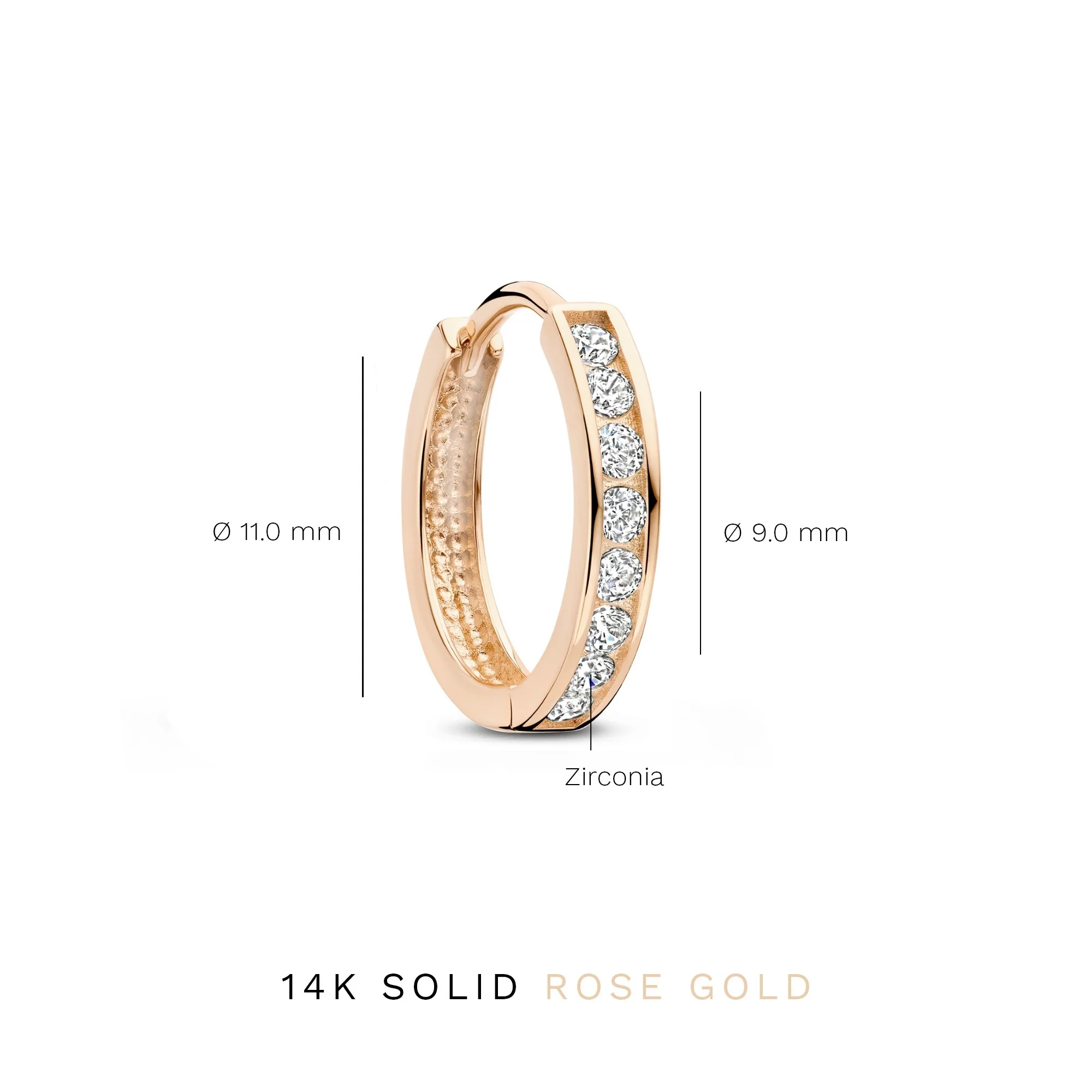 La Concorde Tiphaine 14 karat rose gold hoop earrings with zirconia - Image 5